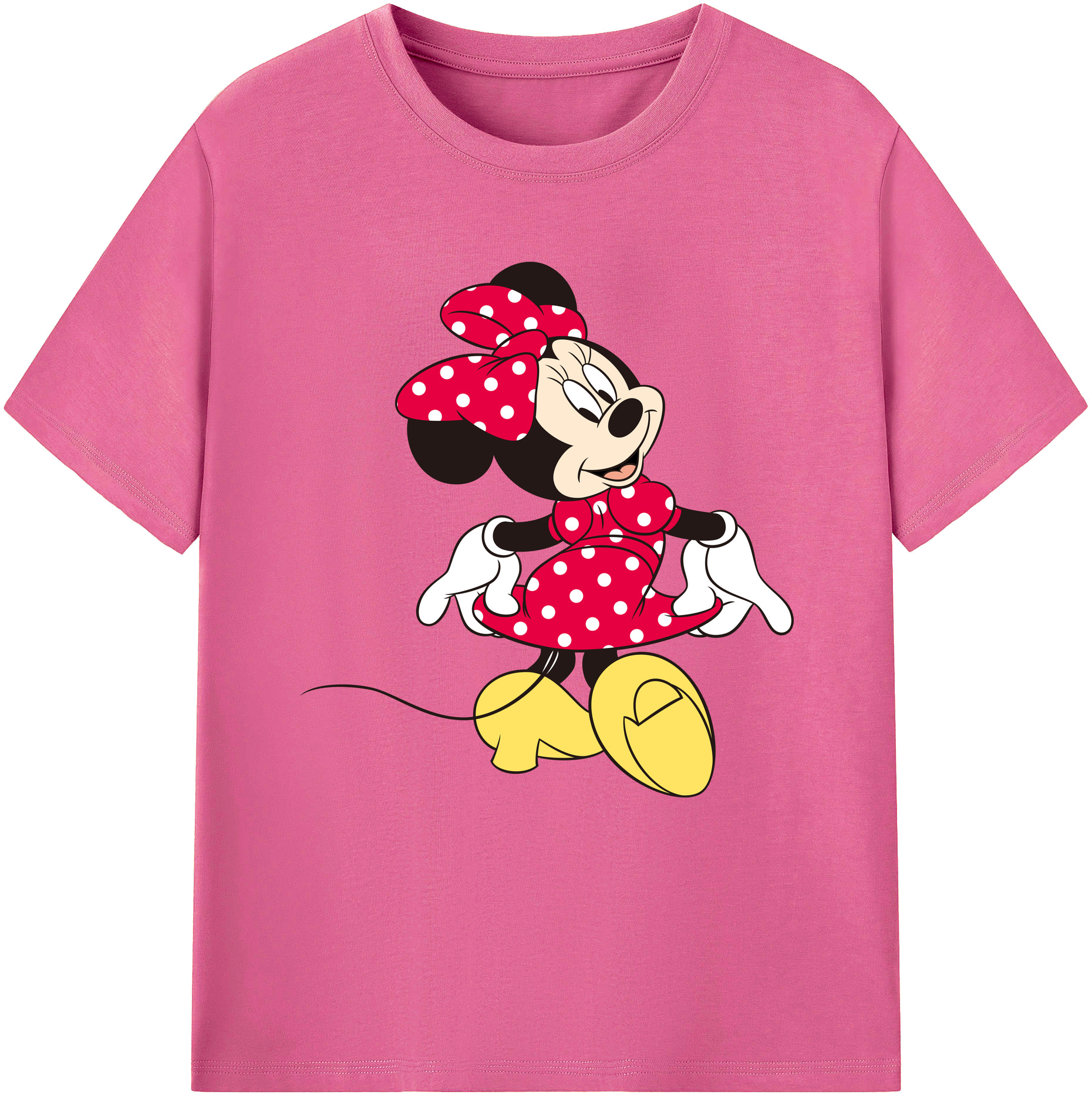 （画像用） ミッキーマウス Mickey Mouse レディースカジュアルプリントTシャツ（綿100％）