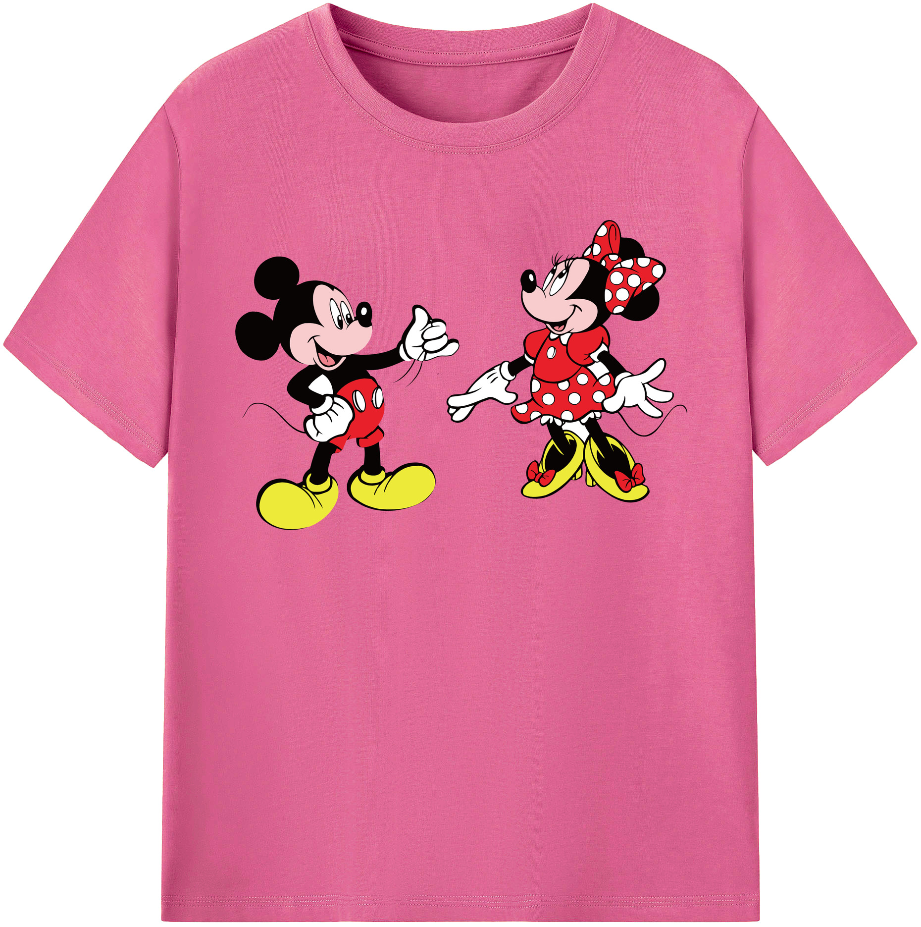 （画像用） ミッキーマウス Mickey Mouse レディースカジュアルプリントTシャツ（綿100％）