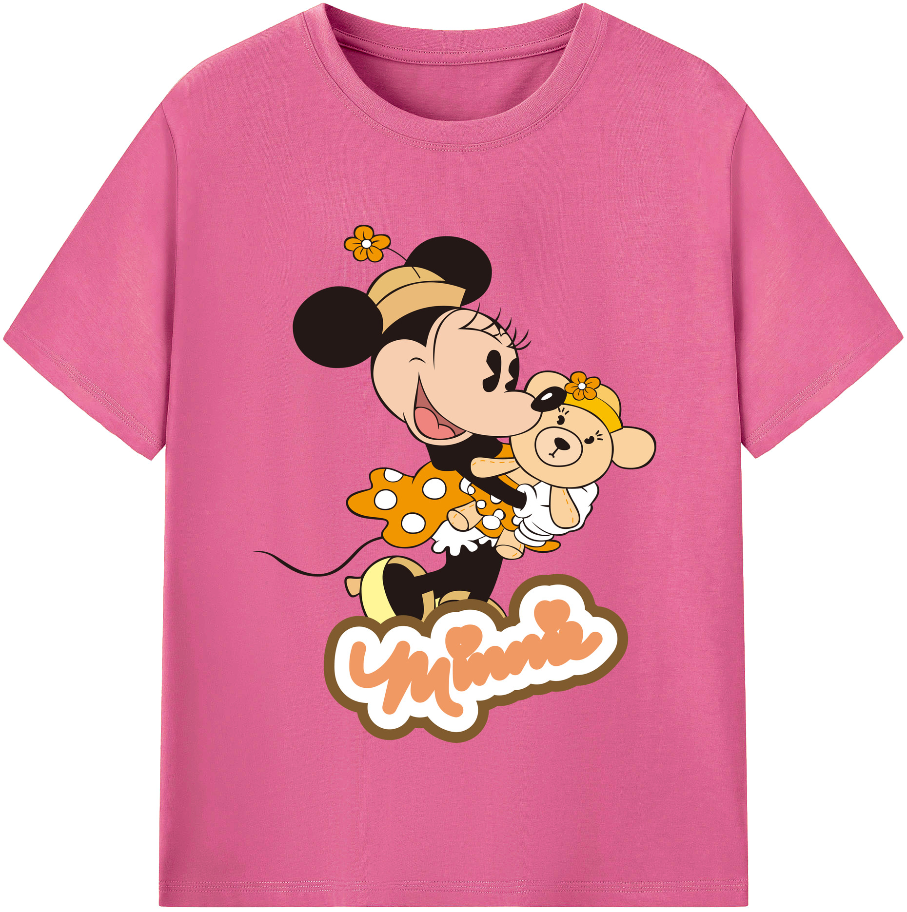 （画像用） ミッキーマウス Mickey Mouse レディースカジュアルプリントTシャツ（綿100％）