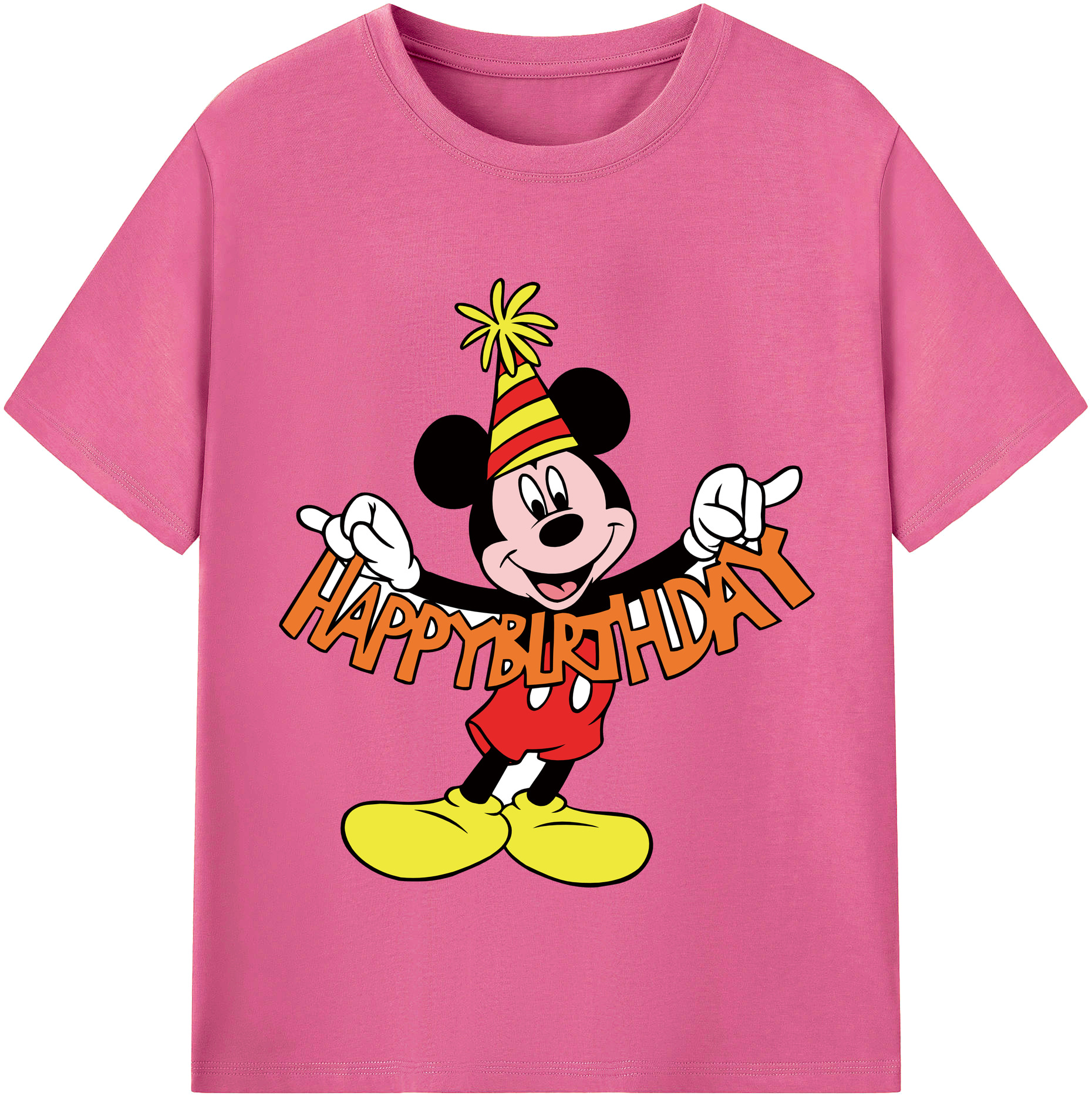（画像用） ミッキーマウス Mickey Mouse レディースカジュアルプリントTシャツ（綿100％）