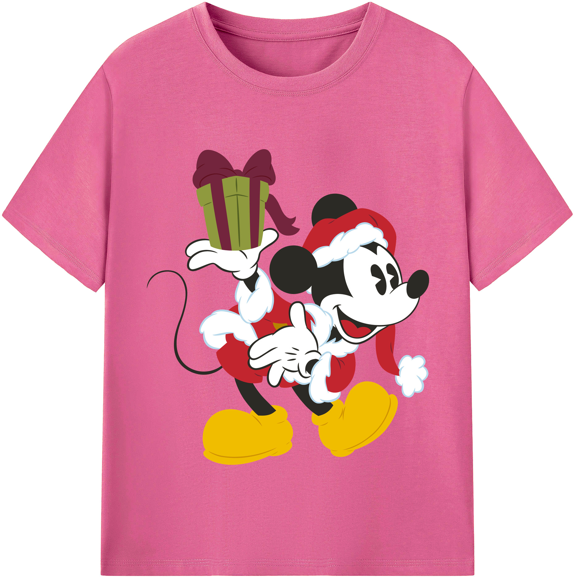 （画像用） ミッキーマウス Mickey Mouse レディースカジュアルプリントTシャツ（綿100％）