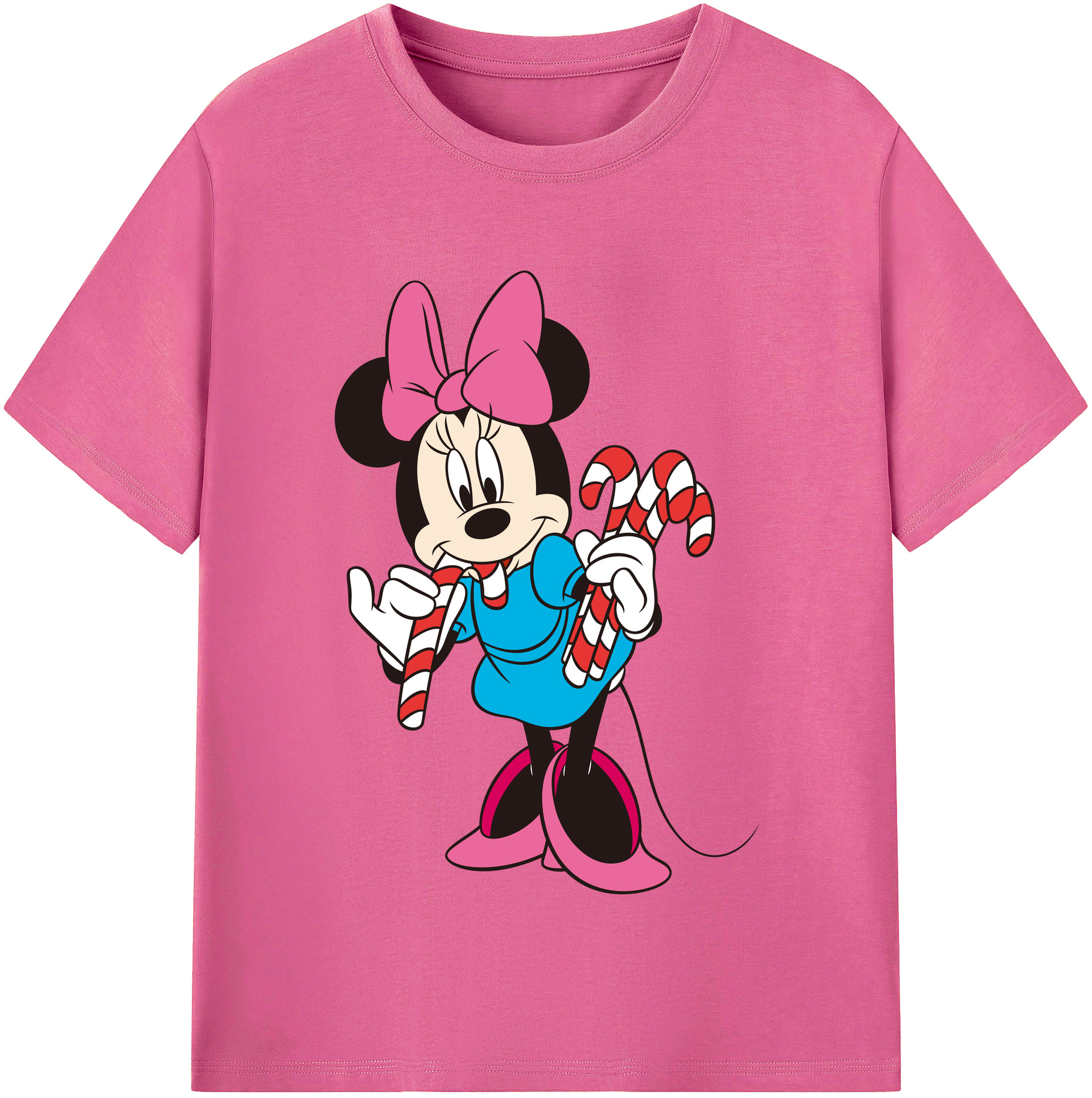 （画像用） ミッキーマウス Mickey Mouse レディースカジュアルプリントTシャツ（綿100％）