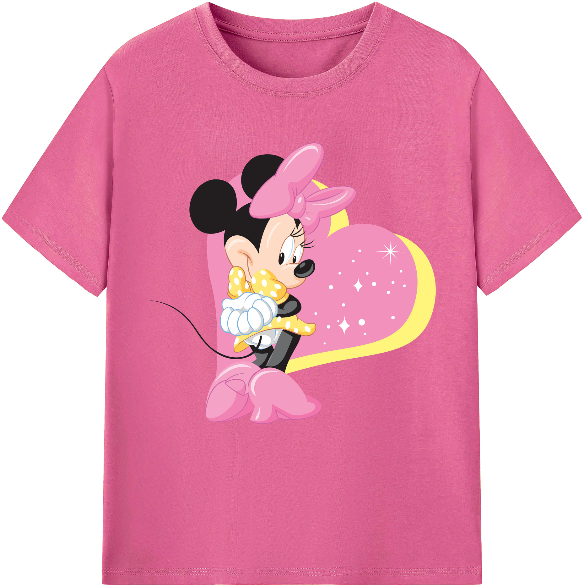 （画像用） ミッキーマウス Mickey Mouse レディースカジュアルプリントTシャツ（綿100％）