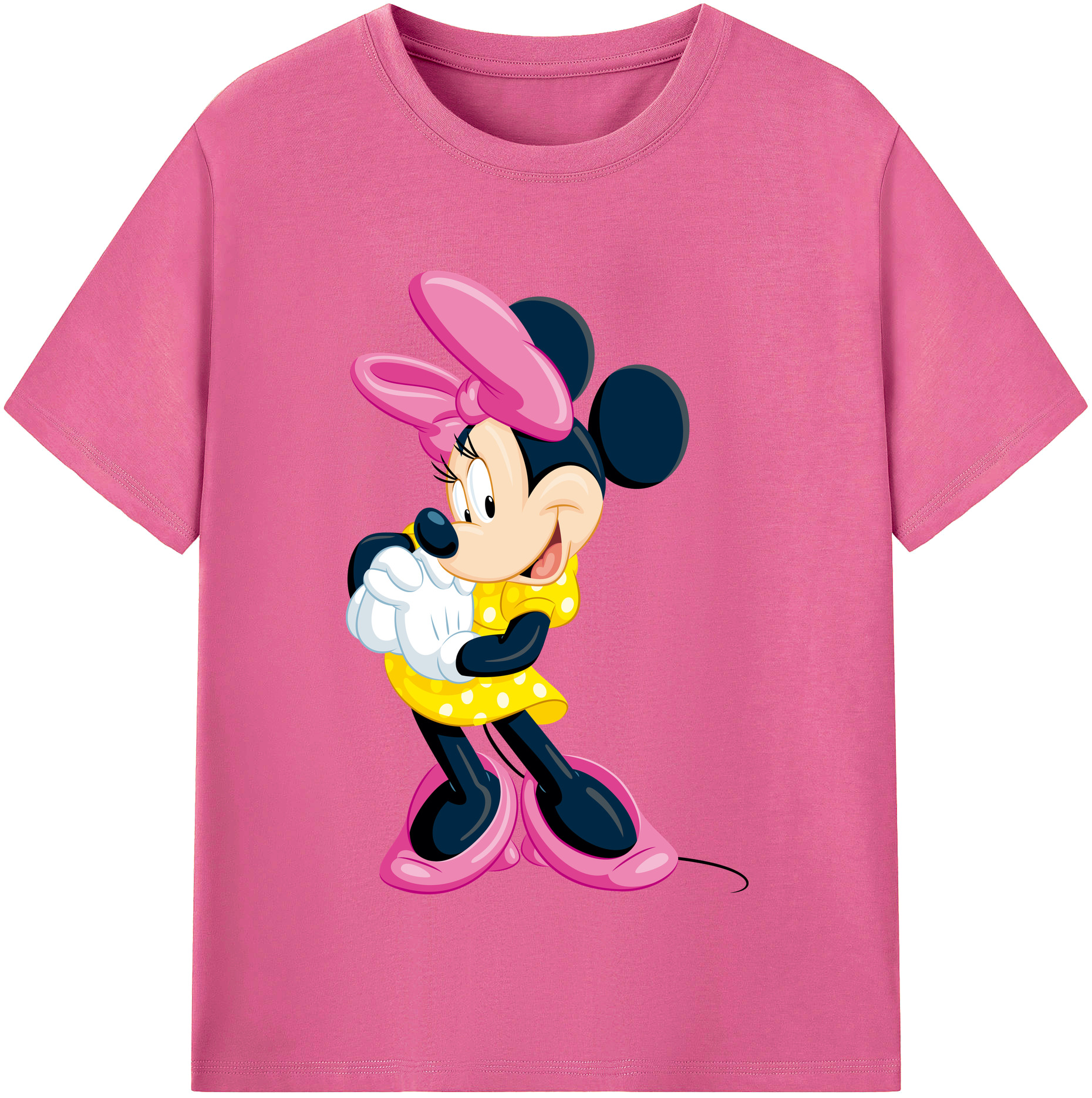 （画像用） ミッキーマウス Mickey Mouse レディースカジュアルプリントTシャツ（綿100％）