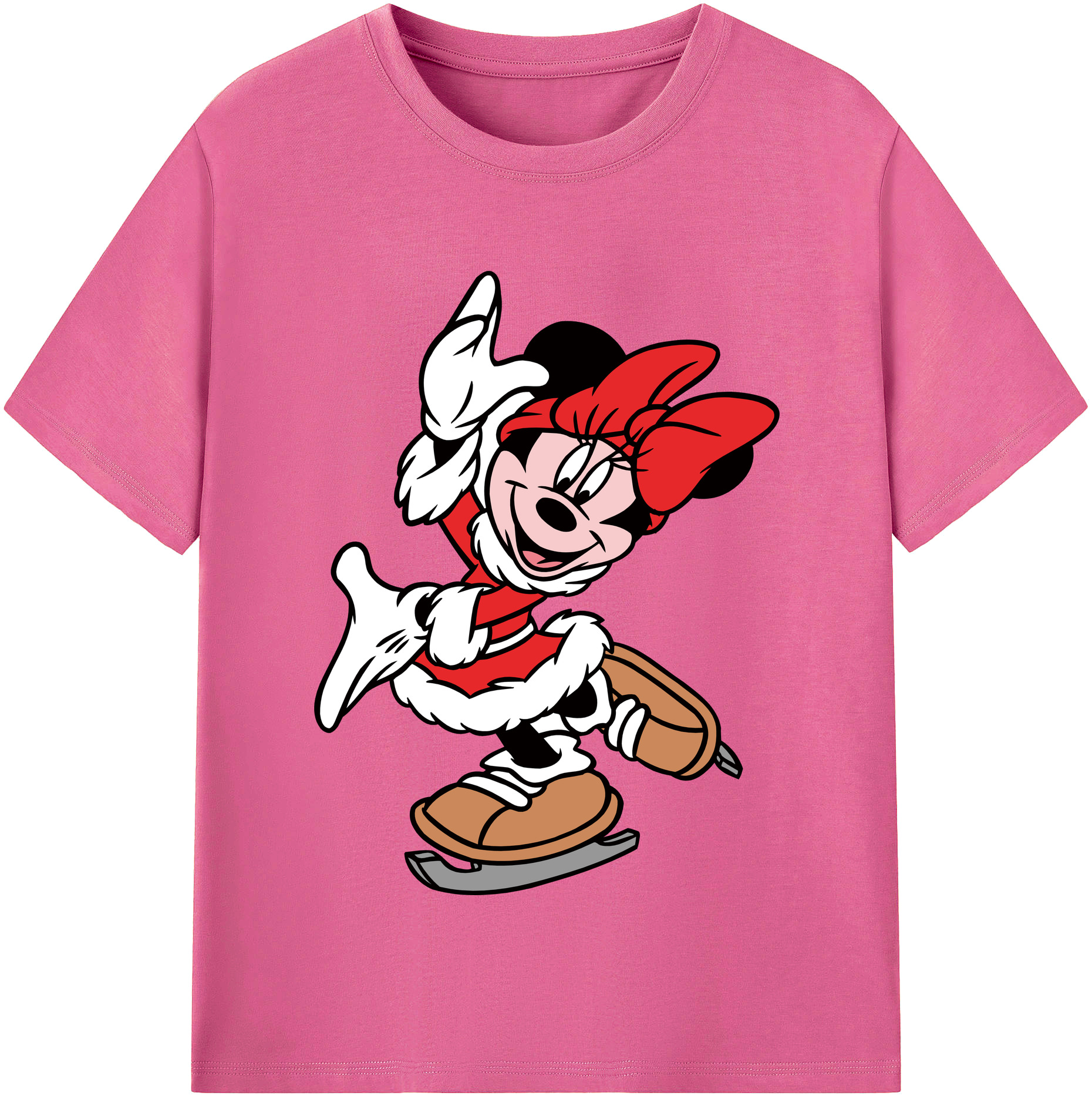 （画像用） ミッキーマウス Mickey Mouse レディースカジュアルプリントTシャツ（綿100％）