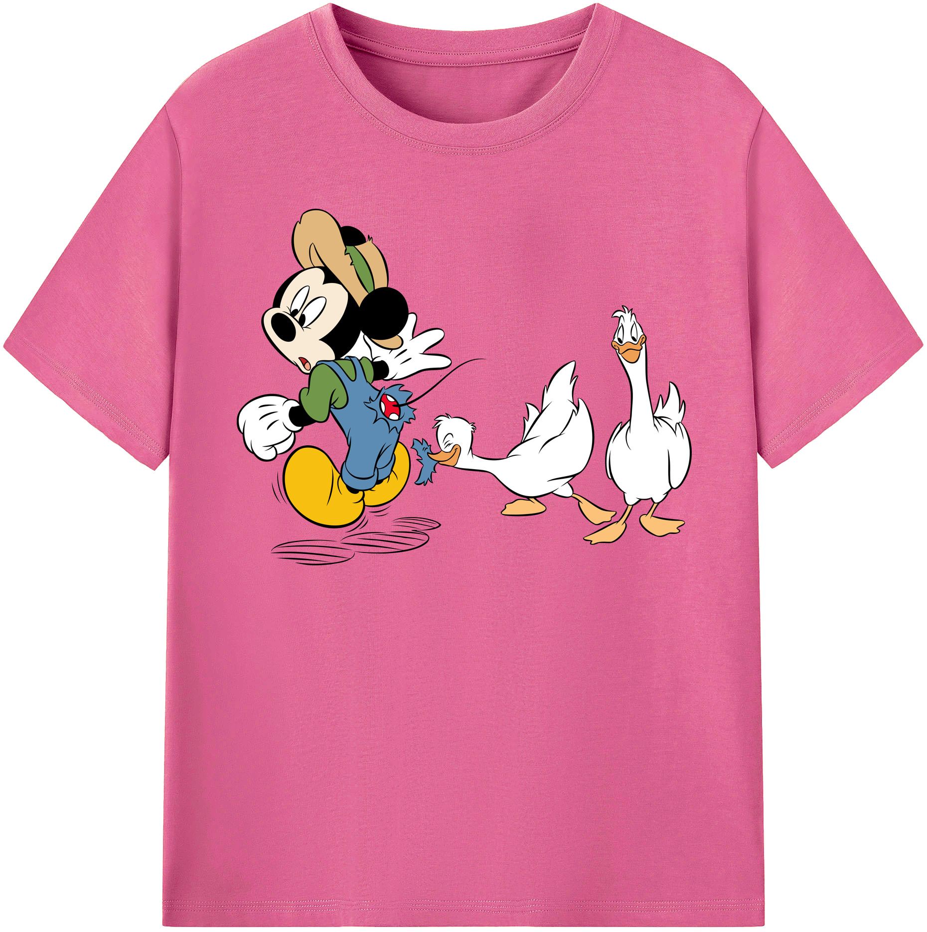 （画像用） ミッキーマウス Mickey Mouse レディースカジュアルプリントTシャツ（綿100％）