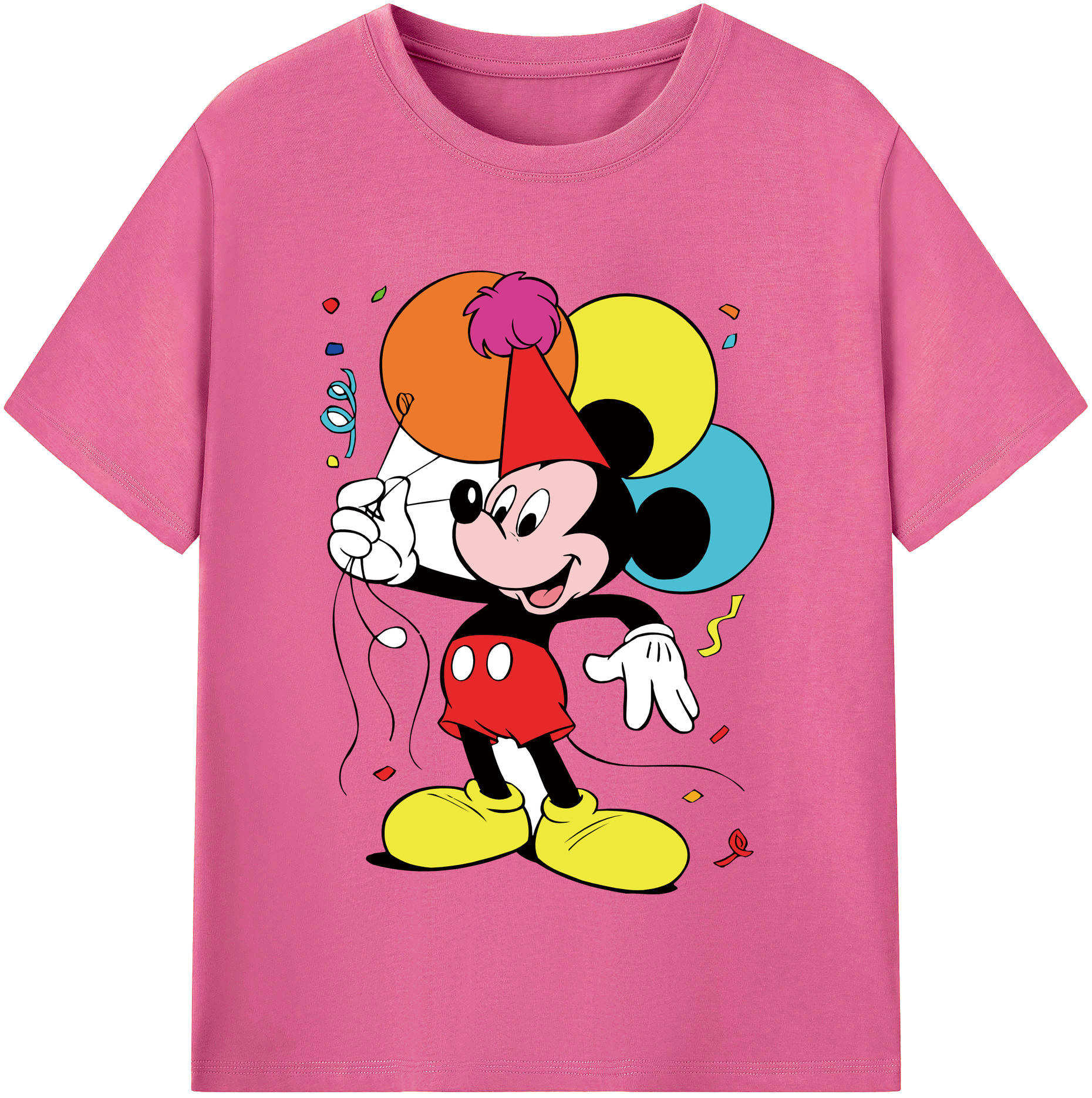 （画像用） ミッキーマウス Mickey Mouse レディースカジュアルプリントTシャツ（綿100％）