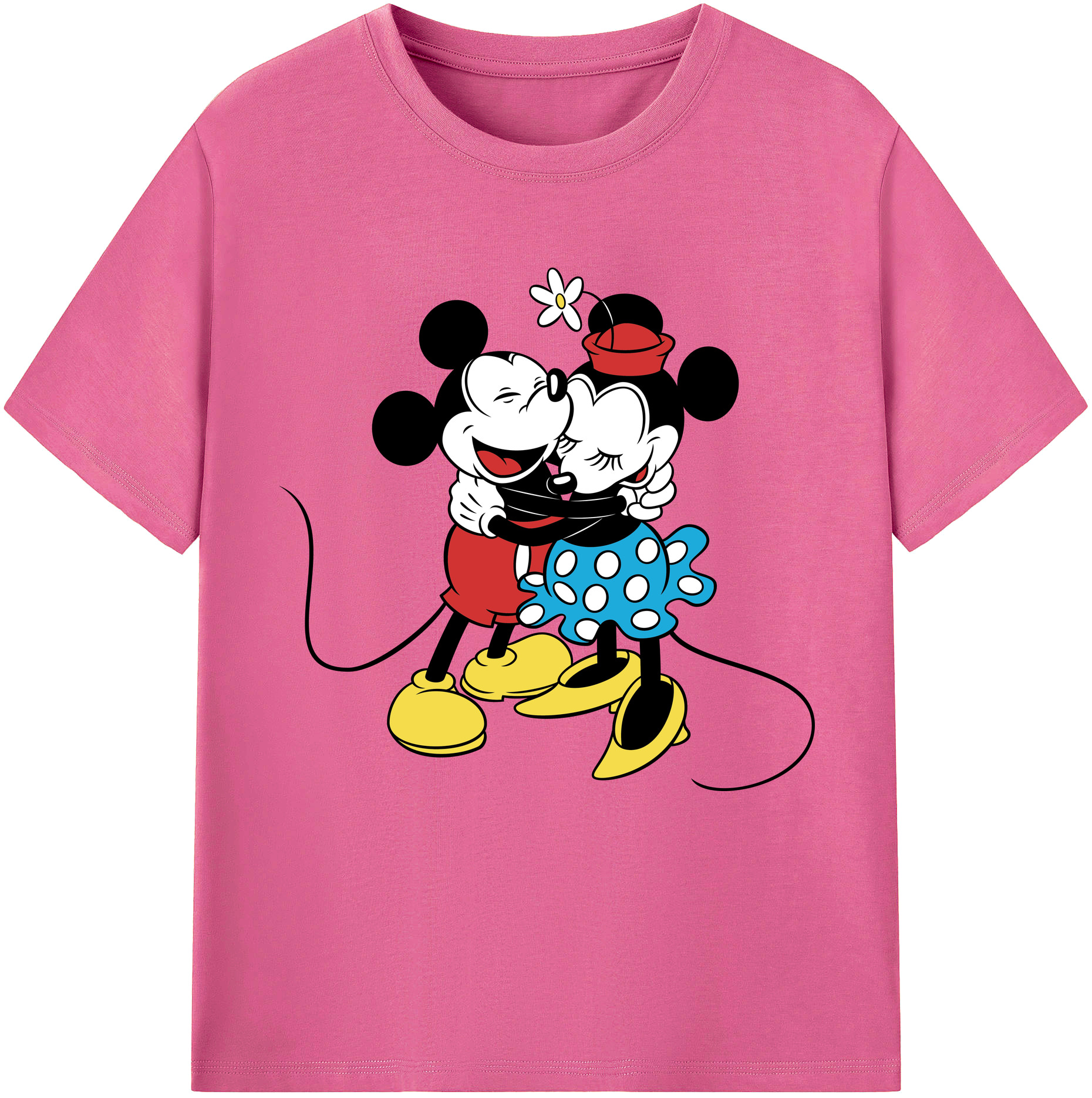 （画像用） ミッキーマウス Mickey Mouse レディースカジュアルプリントTシャツ（綿100％）