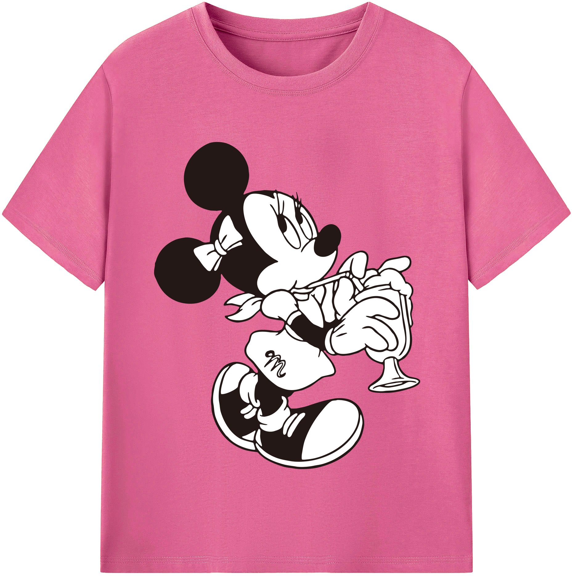 （画像用） ミッキーマウス Mickey Mouse レディースカジュアルプリントTシャツ（綿100％）