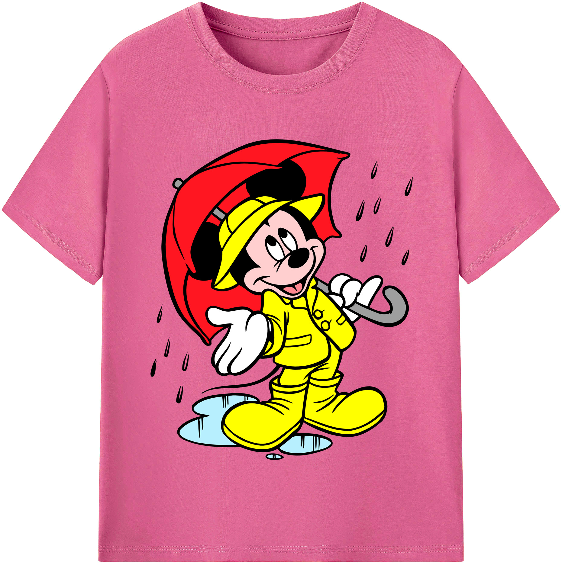 （画像用） ミッキーマウス Mickey Mouse レディースカジュアルプリントTシャツ（綿100％）