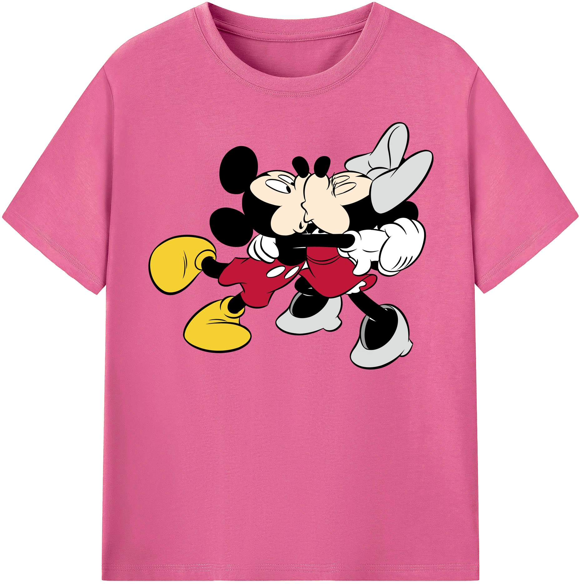 （画像用） ミッキーマウス Mickey Mouse レディースカジュアルプリントTシャツ（綿100％）