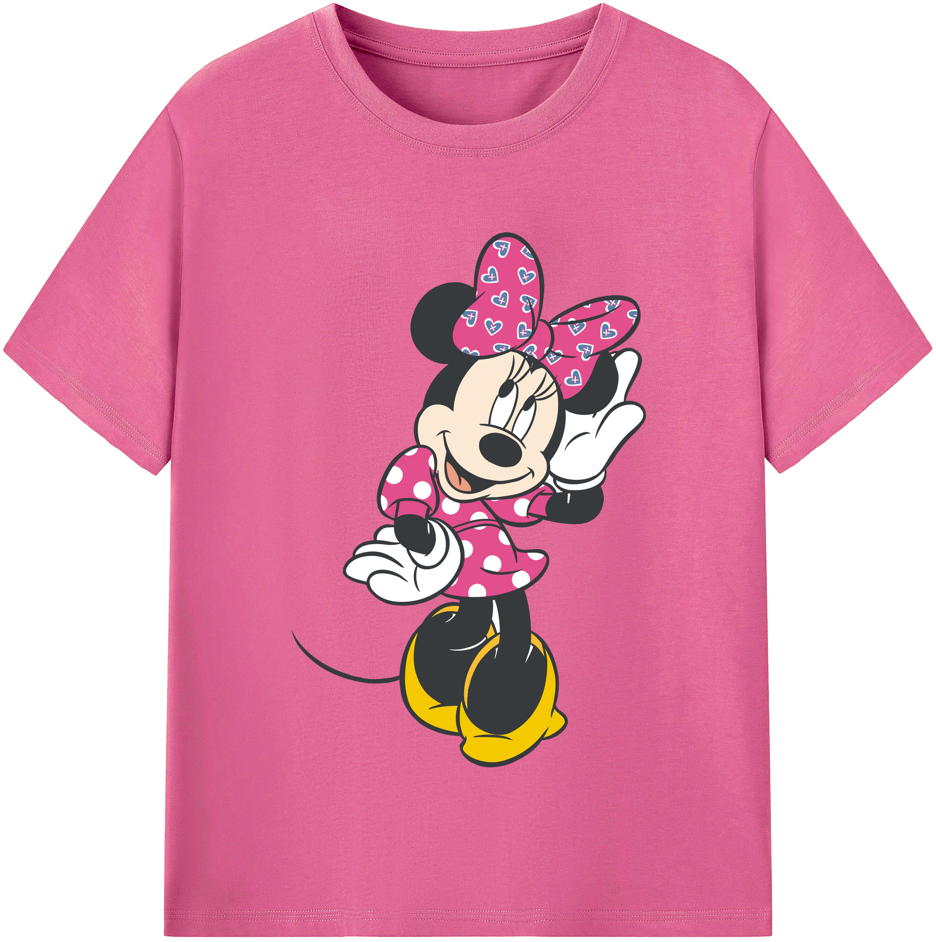 （画像用） ミッキーマウス Mickey Mouse レディースカジュアルプリントTシャツ（綿100％）