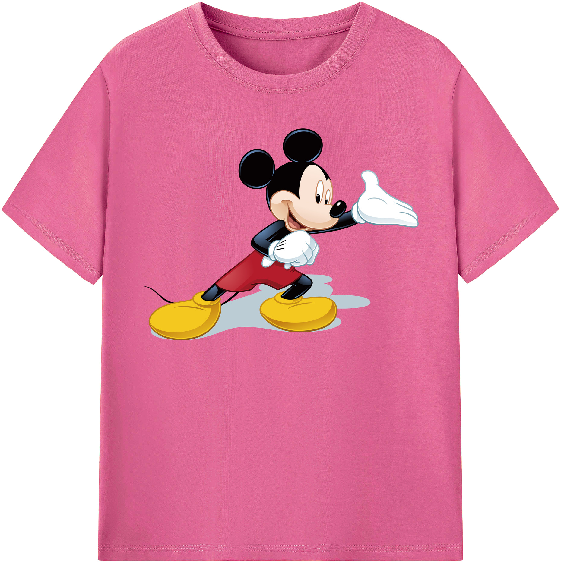 （画像用） ミッキーマウス Mickey Mouse レディースカジュアルプリントTシャツ（綿100％）