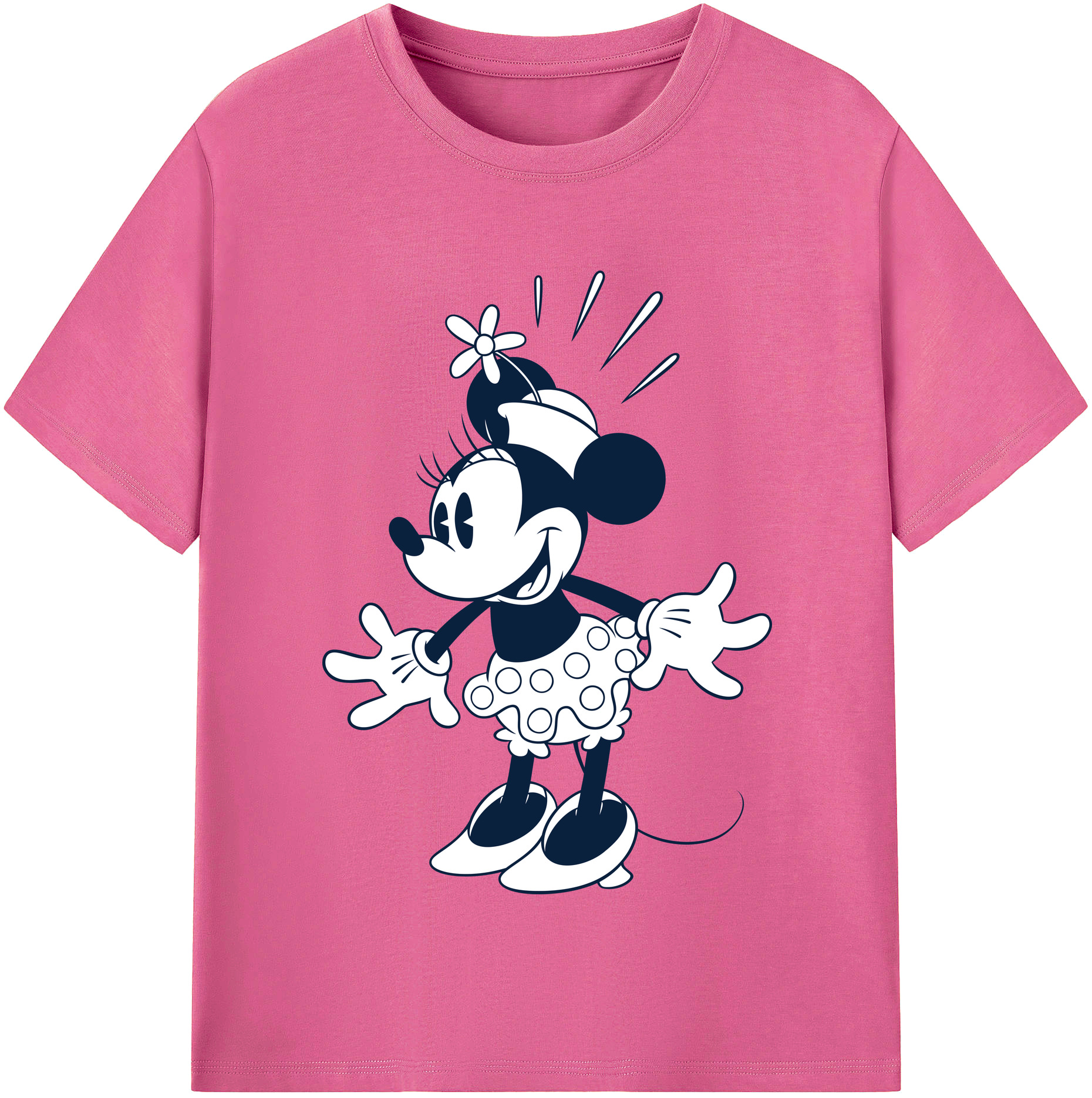 （画像用） ミッキーマウス Mickey Mouse レディースカジュアルプリントTシャツ（綿100％）