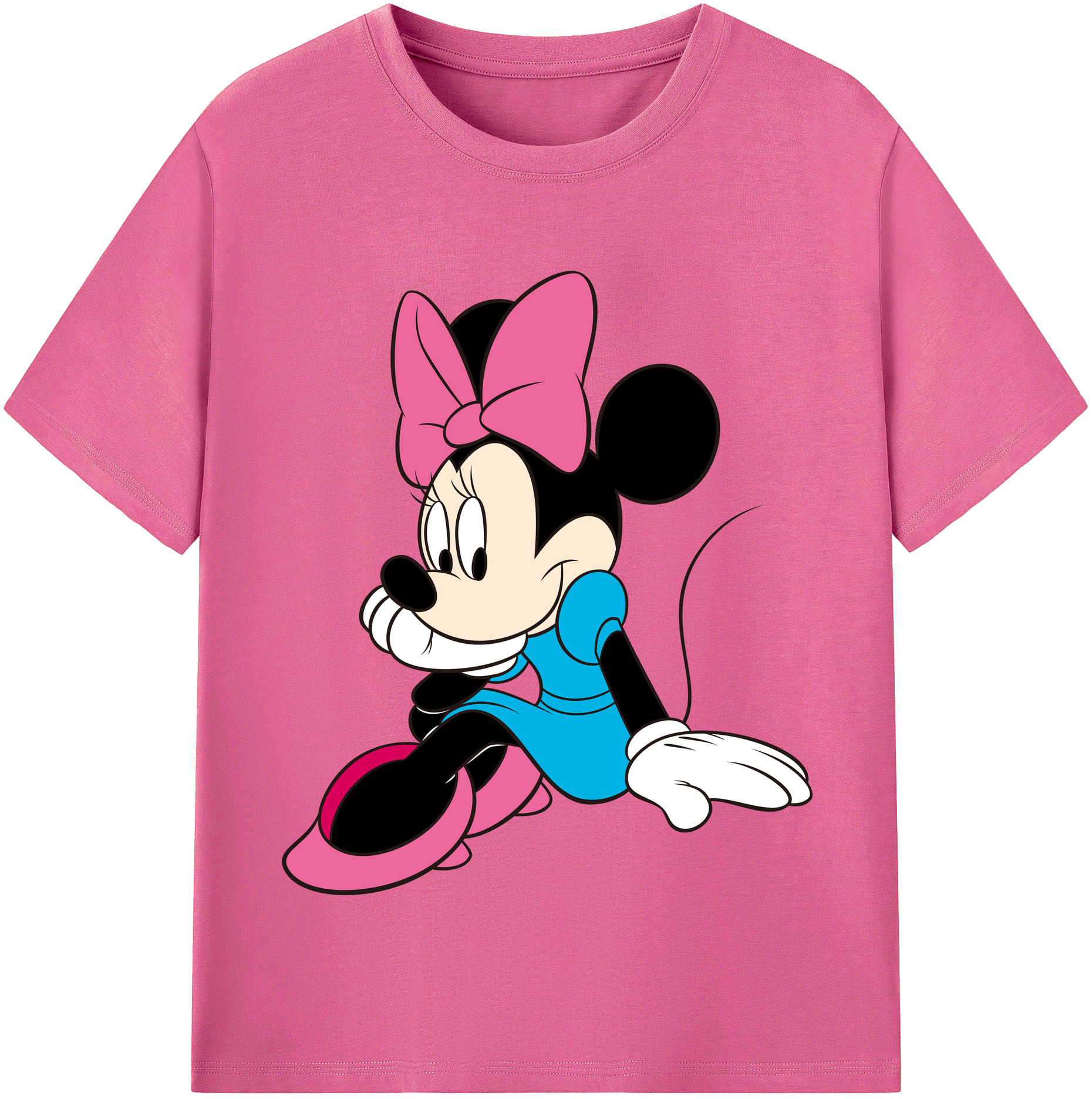 （画像用） ミッキーマウス Mickey Mouse レディースカジュアルプリントTシャツ（綿100％）