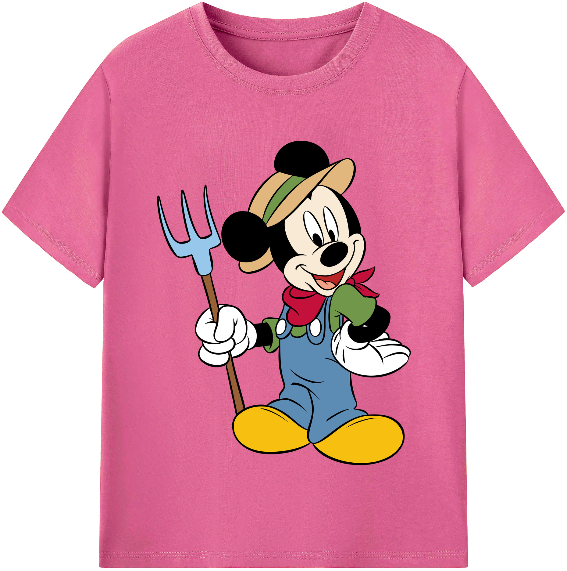 （画像用） ミッキーマウス Mickey Mouse レディースカジュアルプリントTシャツ（綿100％）