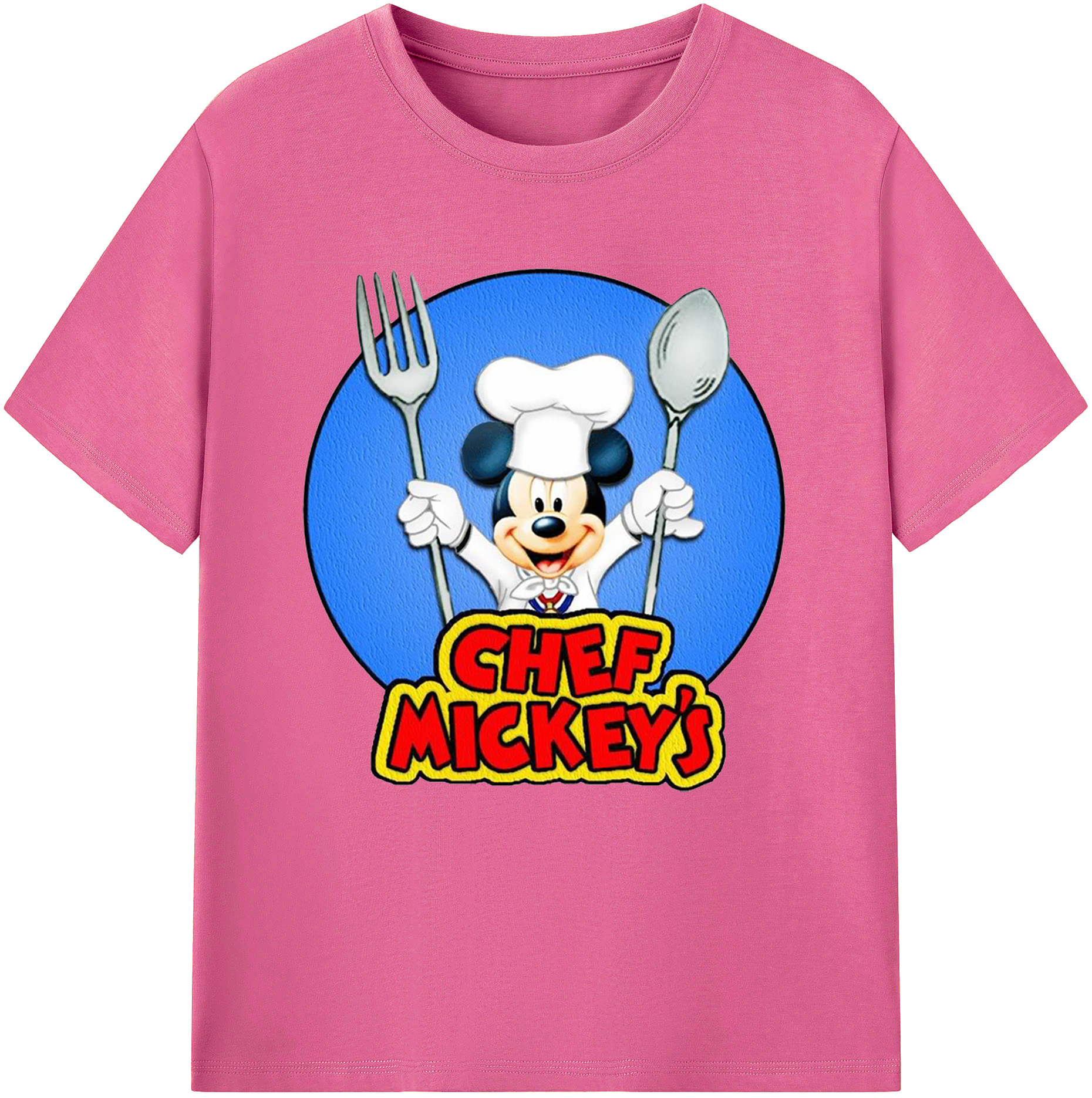 （画像用） ミッキーマウス Mickey Mouse レディースカジュアルプリントTシャツ（綿100％）