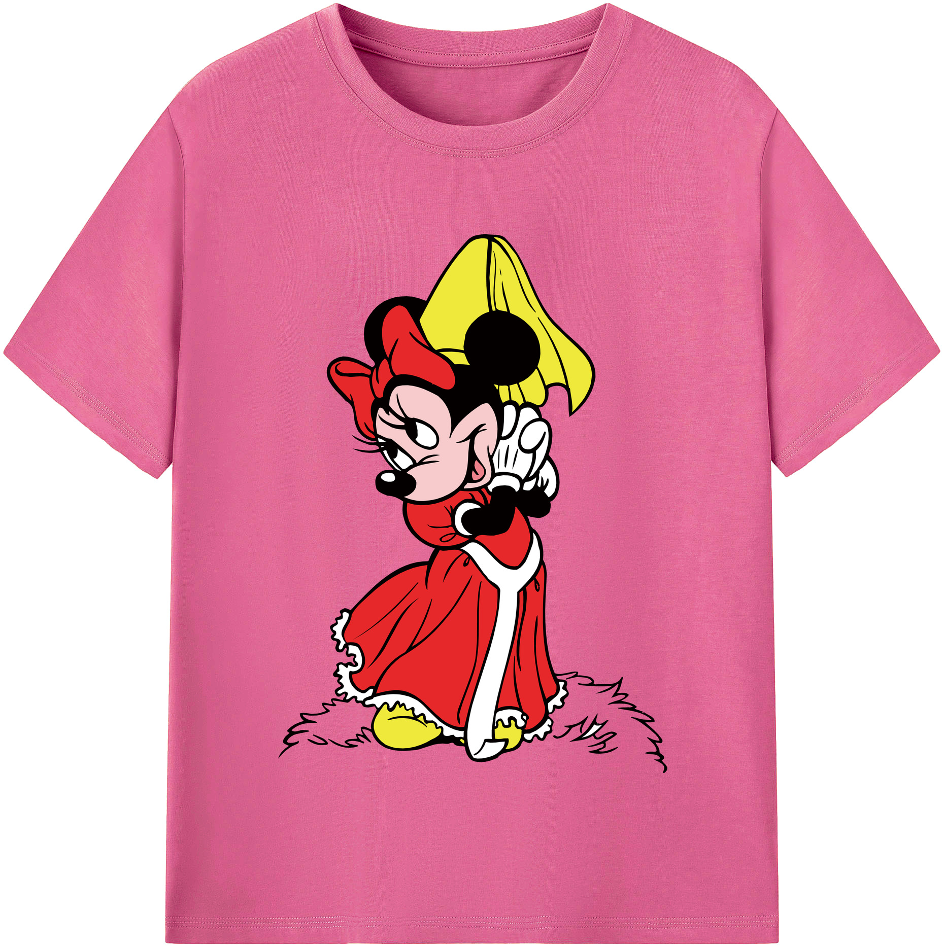 （画像用） ミッキーマウス Mickey Mouse レディースカジュアルプリントTシャツ（綿100％）