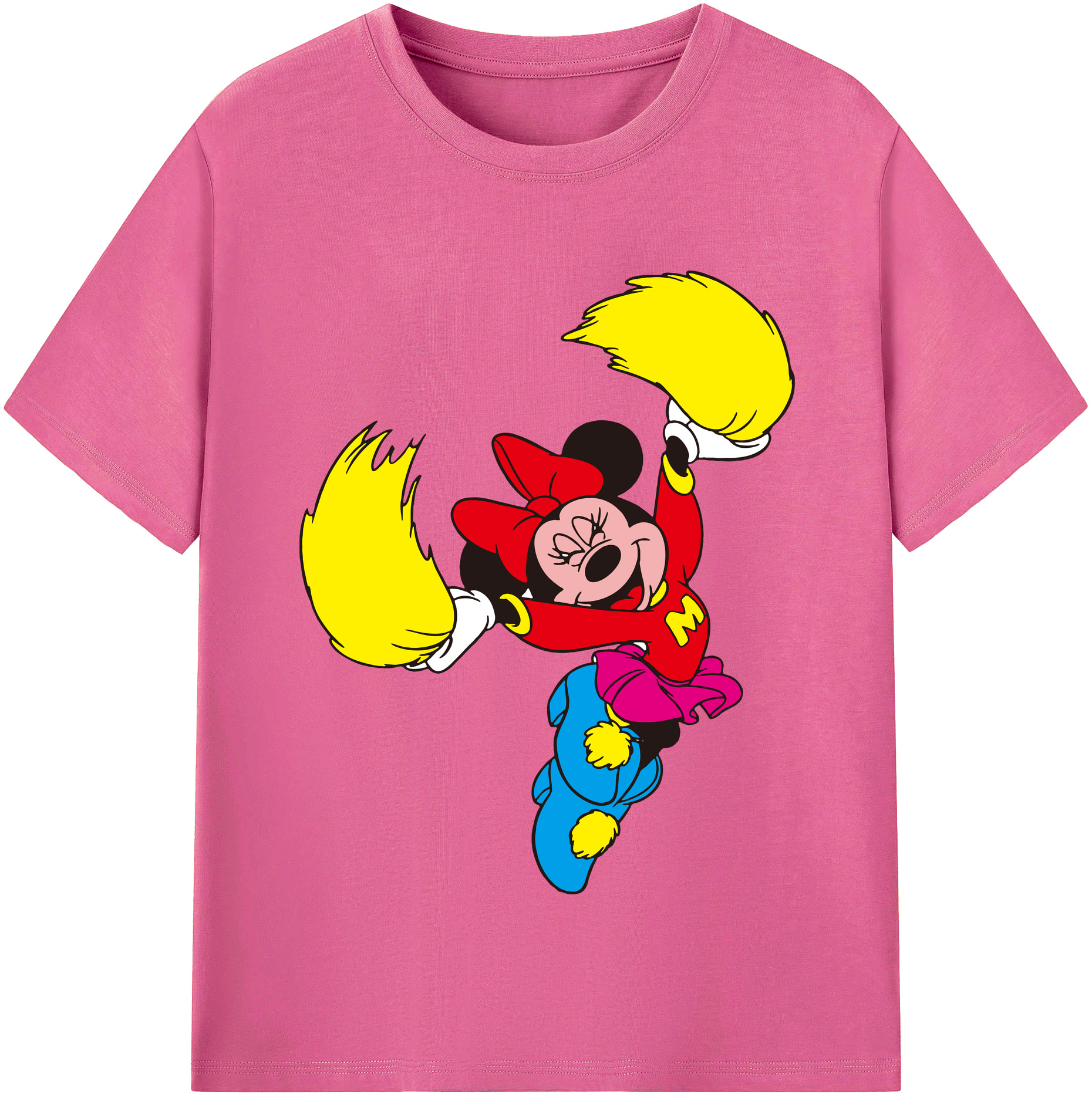 （画像用） ミッキーマウス Mickey Mouse レディースカジュアルプリントTシャツ（綿100％）