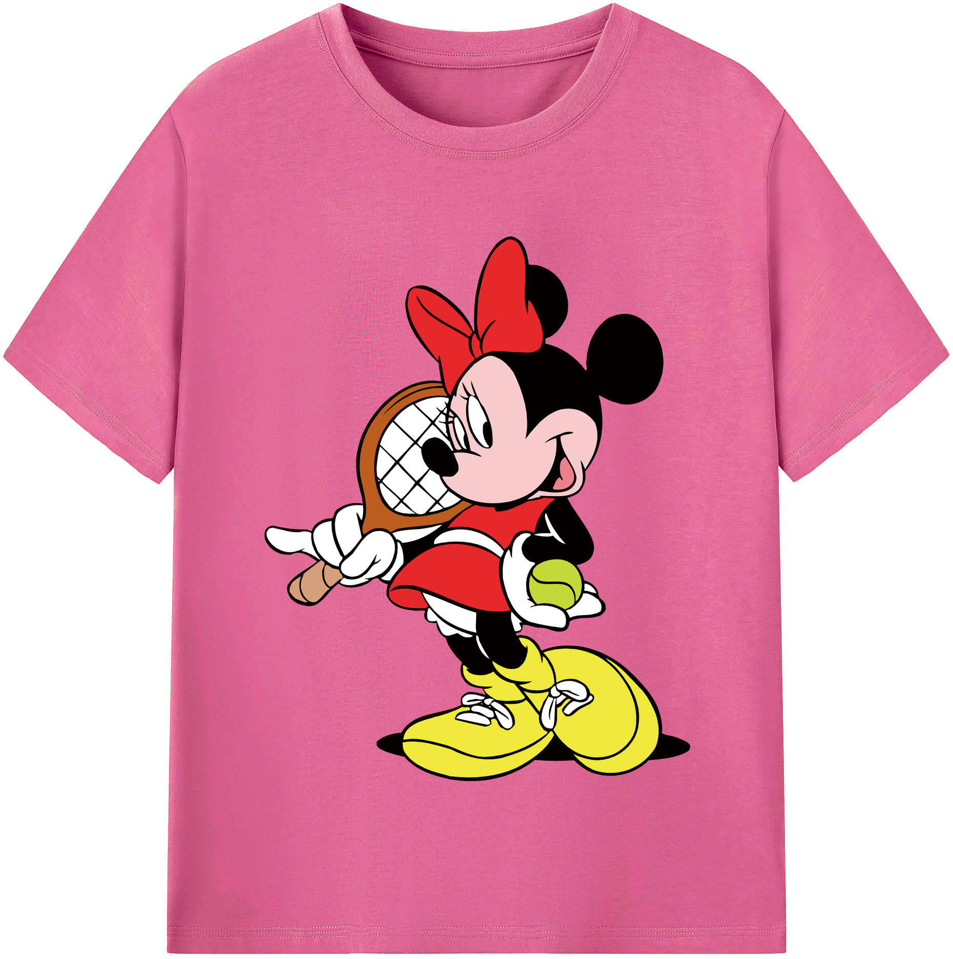 （画像用） ミッキーマウス Mickey Mouse レディースカジュアルプリントTシャツ（綿100％）