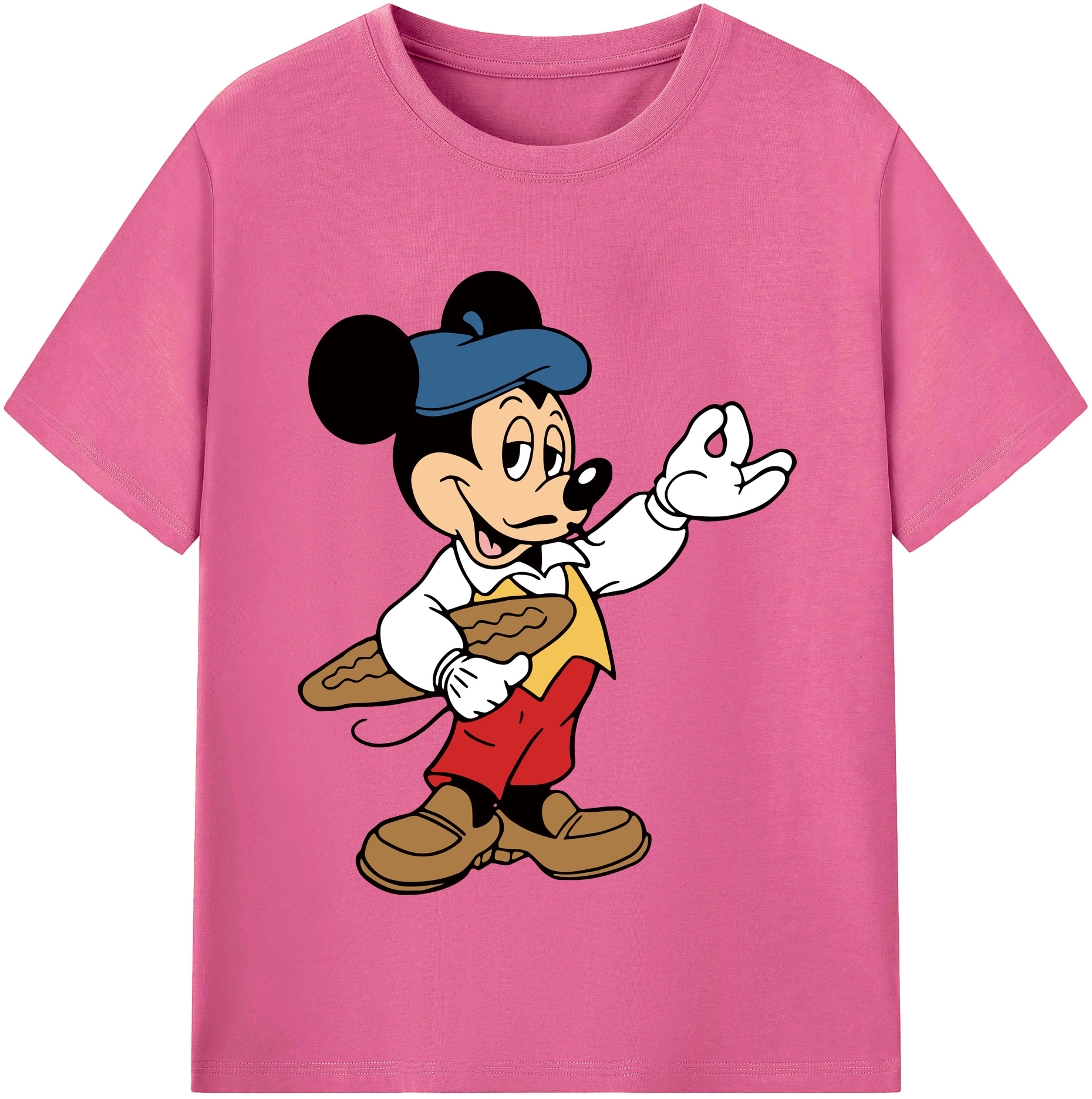 （画像用） ミッキーマウス Mickey Mouse レディースカジュアルプリントTシャツ（綿100％）