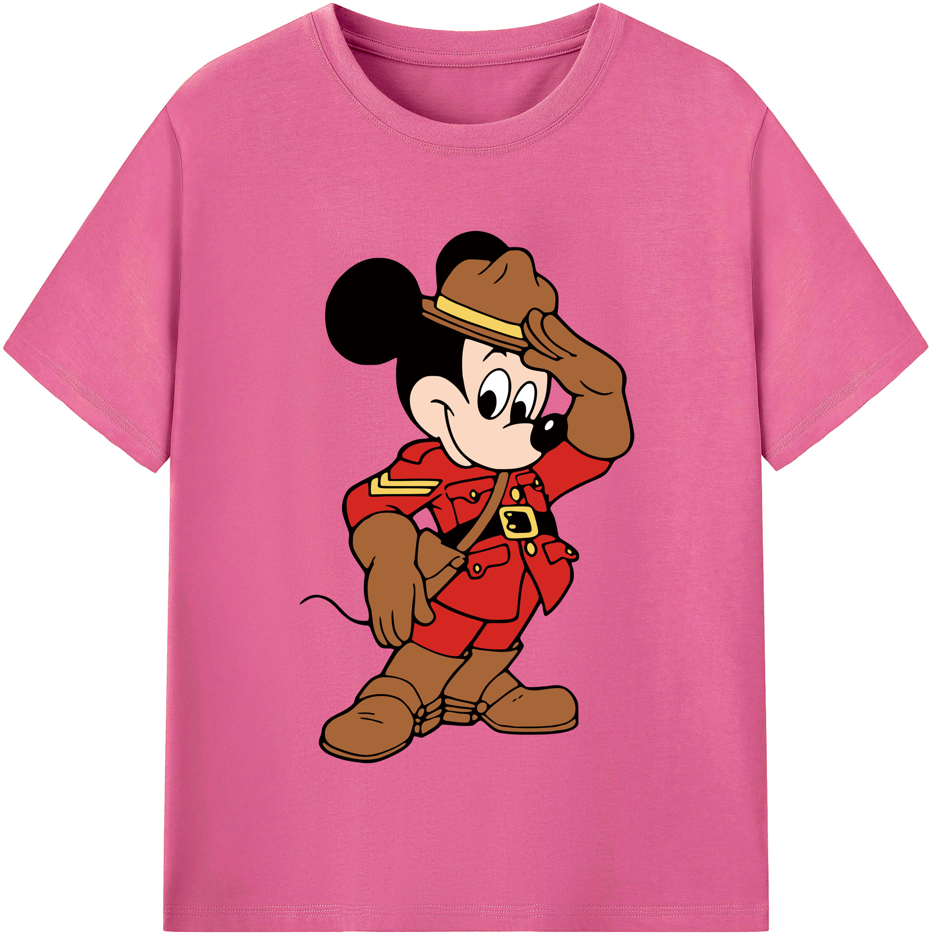 （画像用） ミッキーマウス Mickey Mouse レディースカジュアルプリントTシャツ（綿100％）