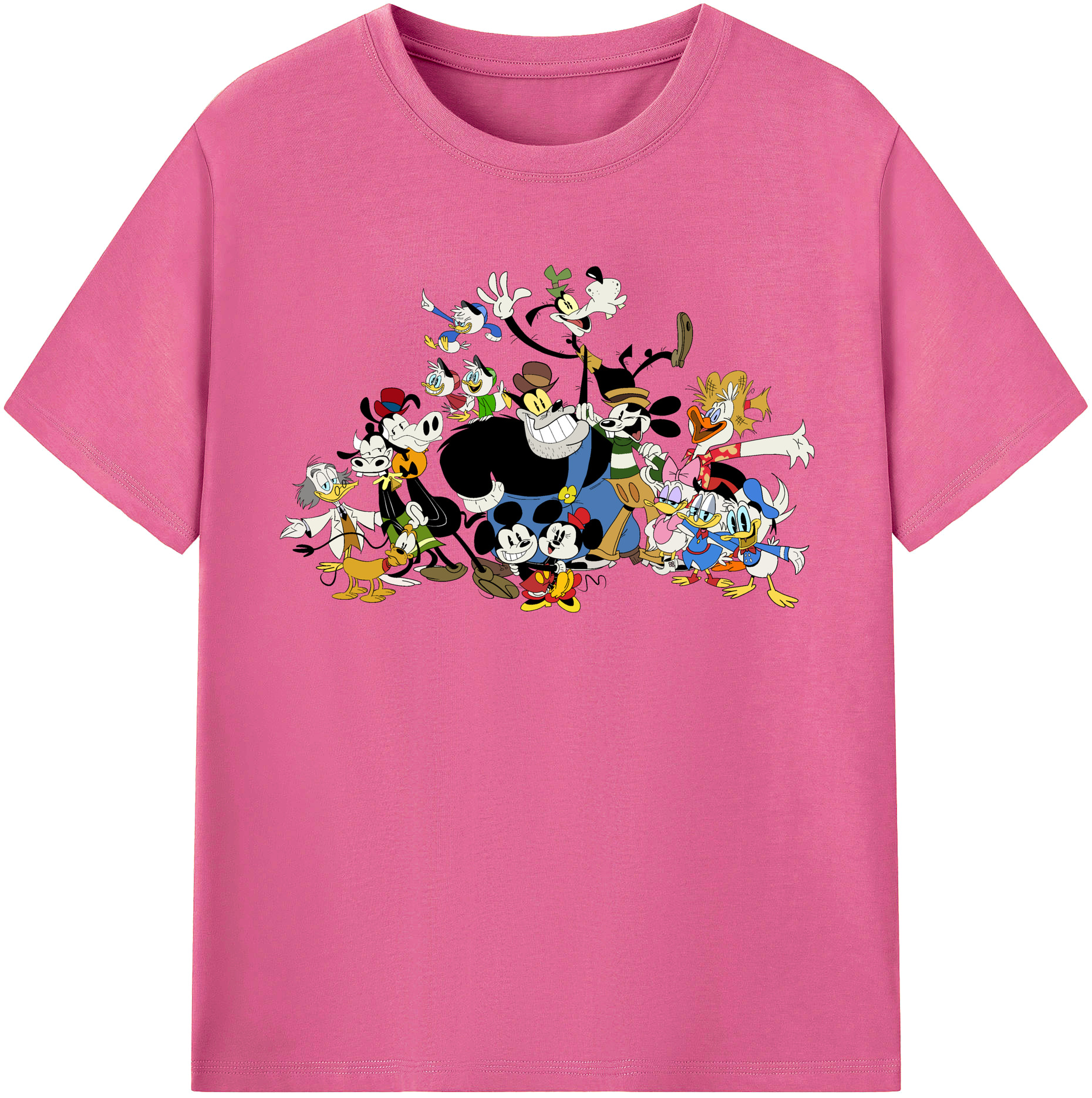 （画像用） ミッキーマウス Mickey Mouse レディースカジュアルプリントTシャツ（綿100％）