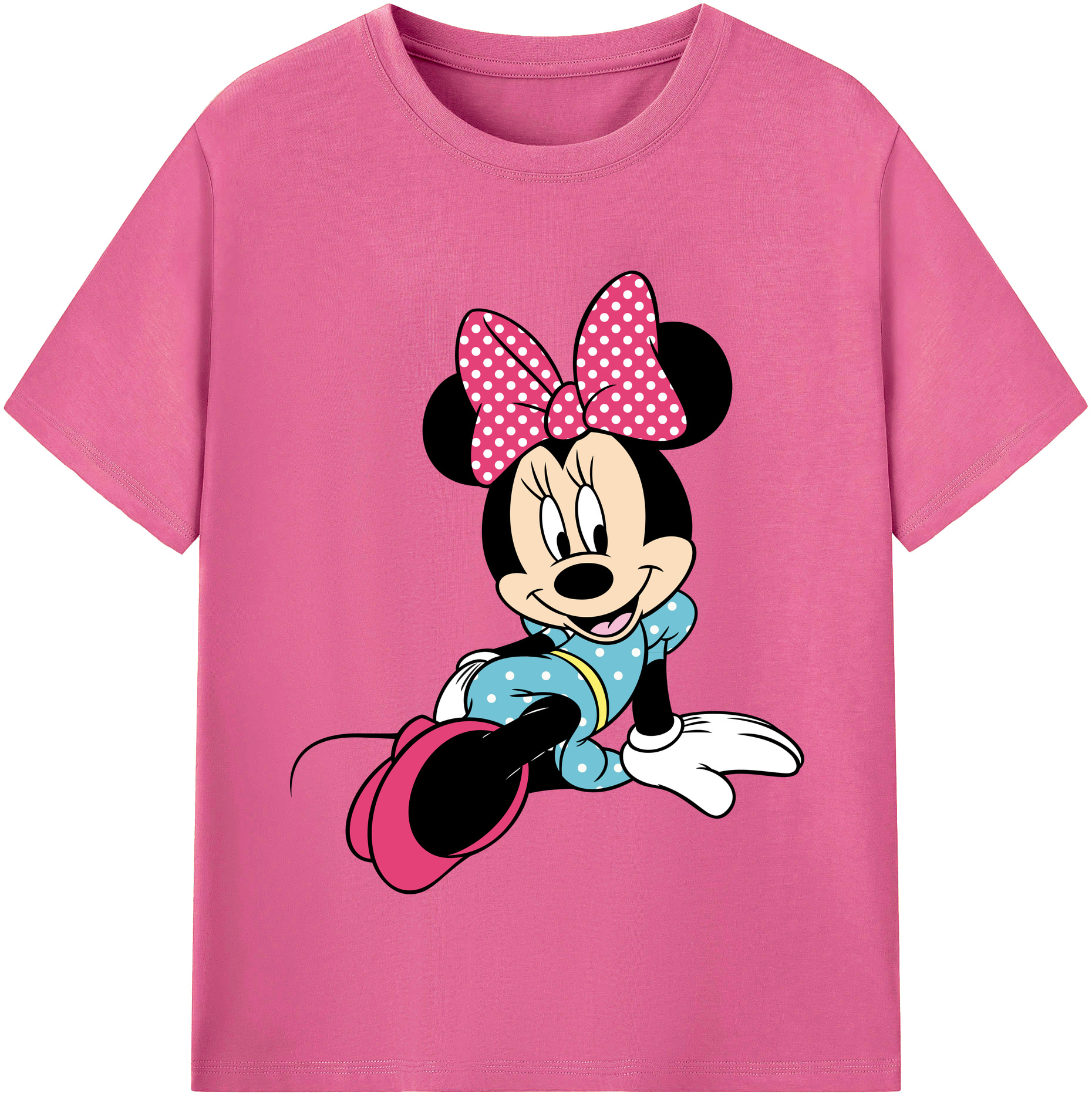 （画像用） ミッキーマウス Mickey Mouse レディースカジュアルプリントTシャツ（綿100％）