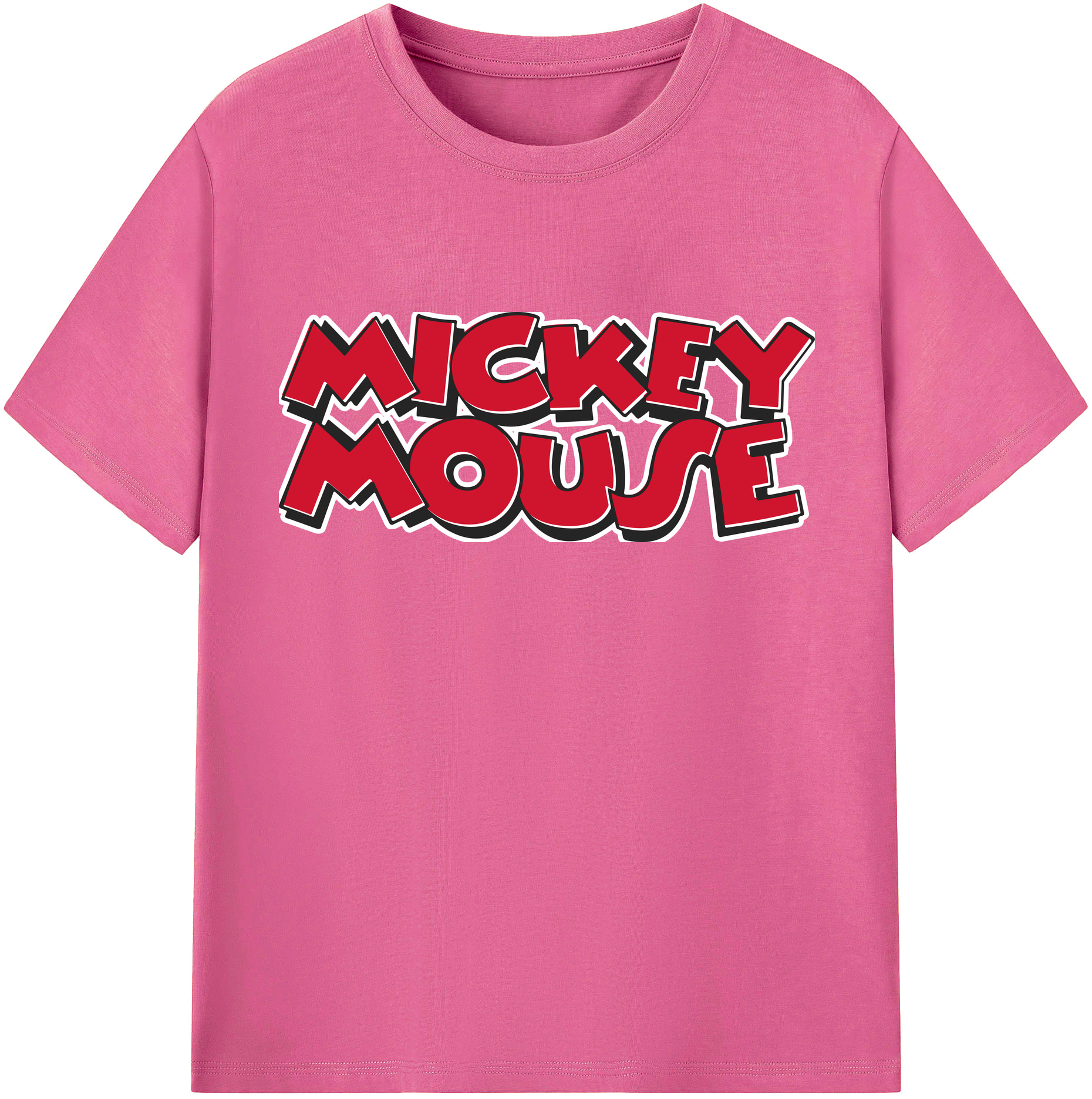 （画像用） ミッキーマウス Mickey Mouse レディースカジュアルプリントTシャツ（綿100％）