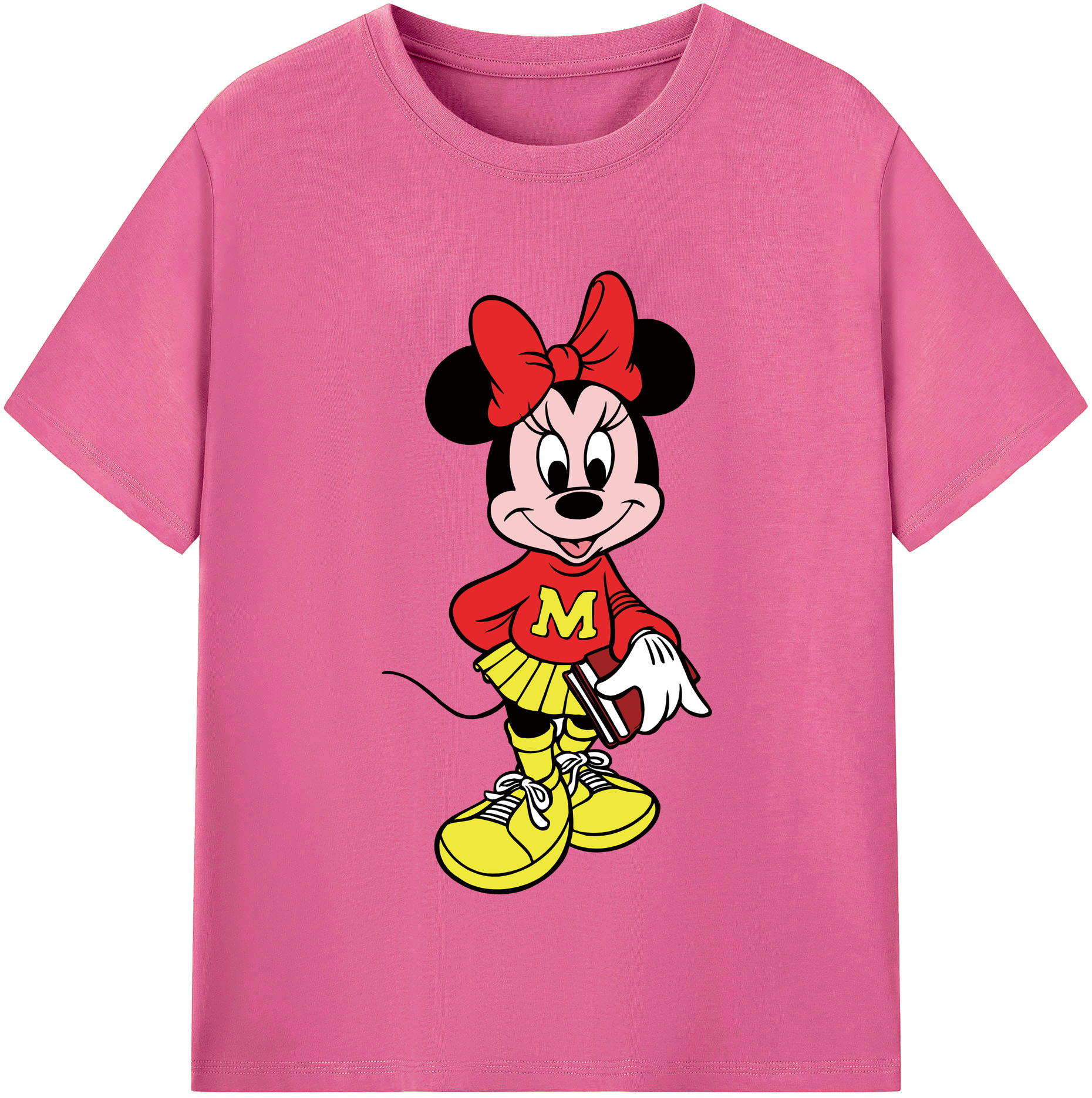 （画像用） ミッキーマウス Mickey Mouse レディースカジュアルプリントTシャツ（綿100％）