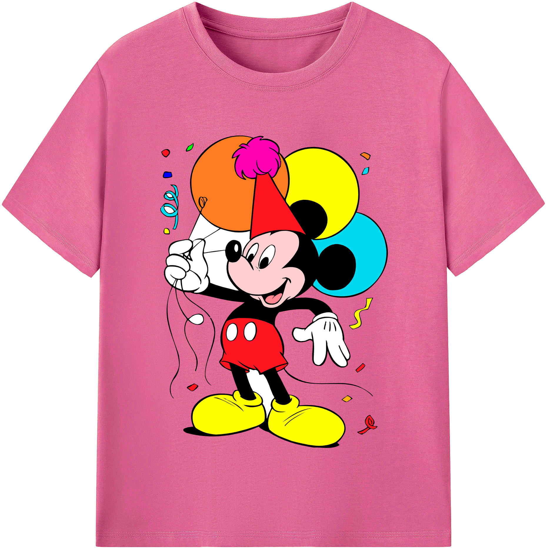 （画像用） ミッキーマウス Mickey Mouse レディースカジュアルプリントTシャツ（綿100％）