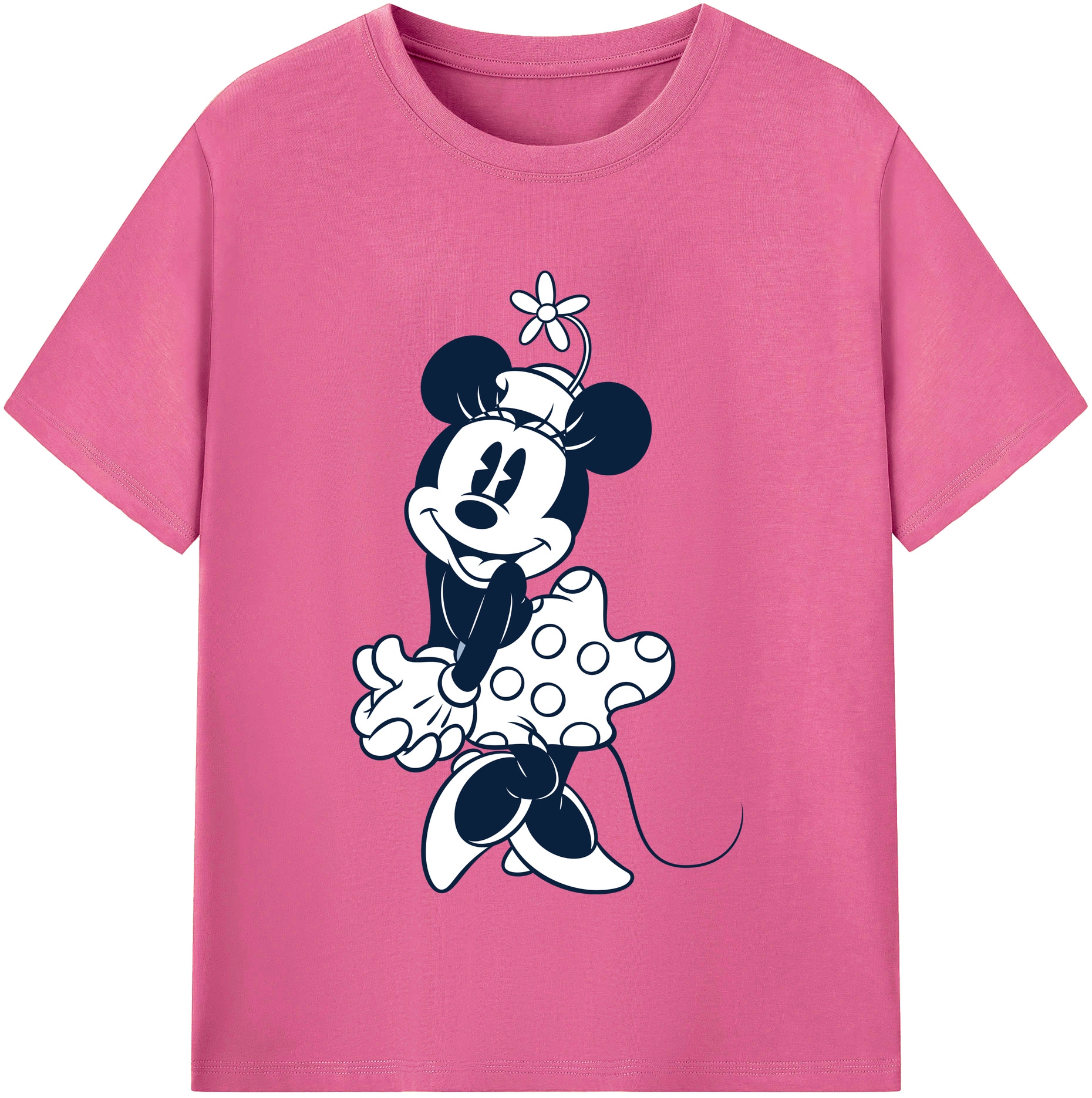 （画像用） ミッキーマウス Mickey Mouse レディースカジュアルプリントTシャツ（綿100％）