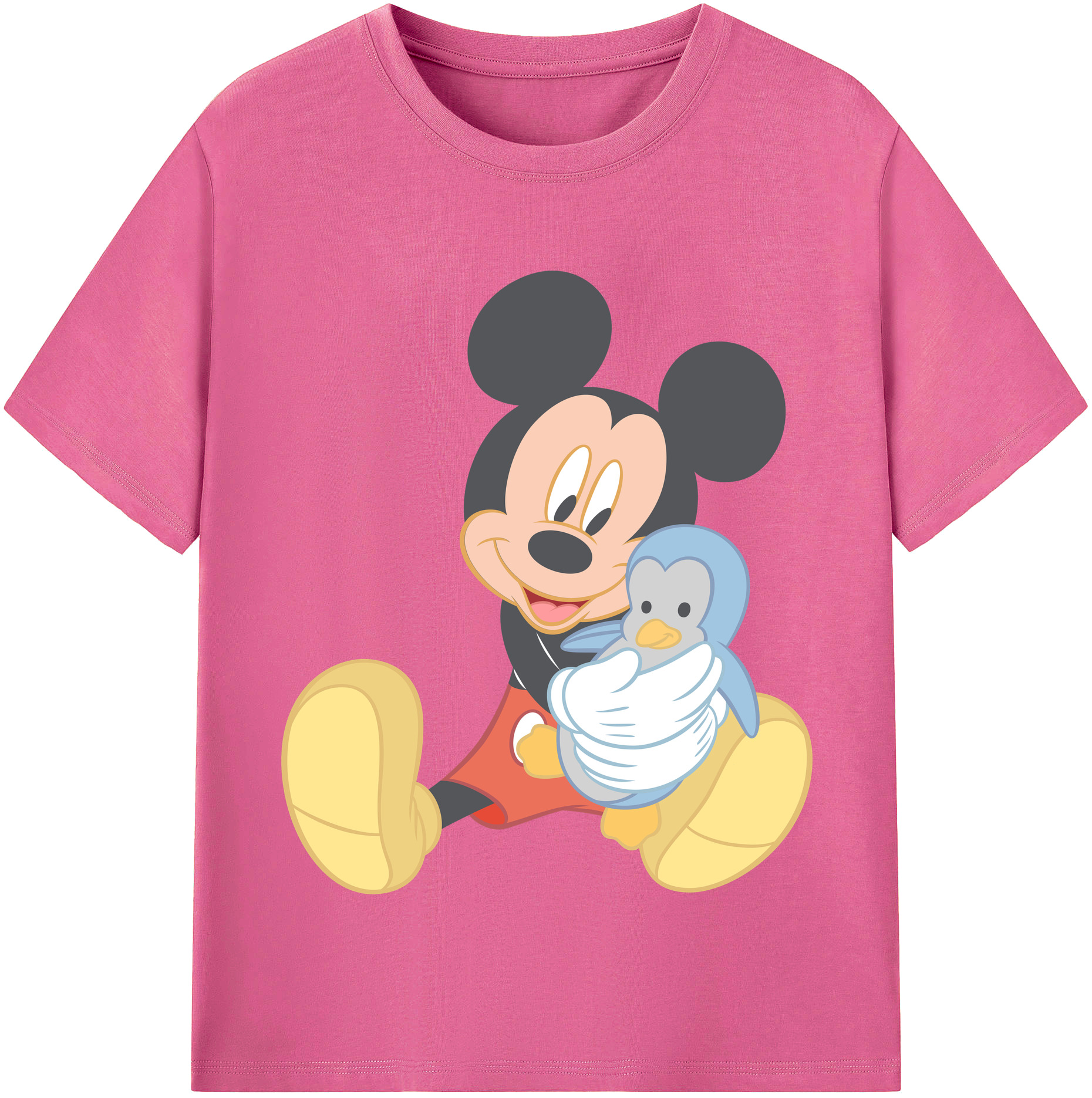 （画像用） ミッキーマウス Mickey Mouse レディースカジュアルプリントTシャツ（綿100％）