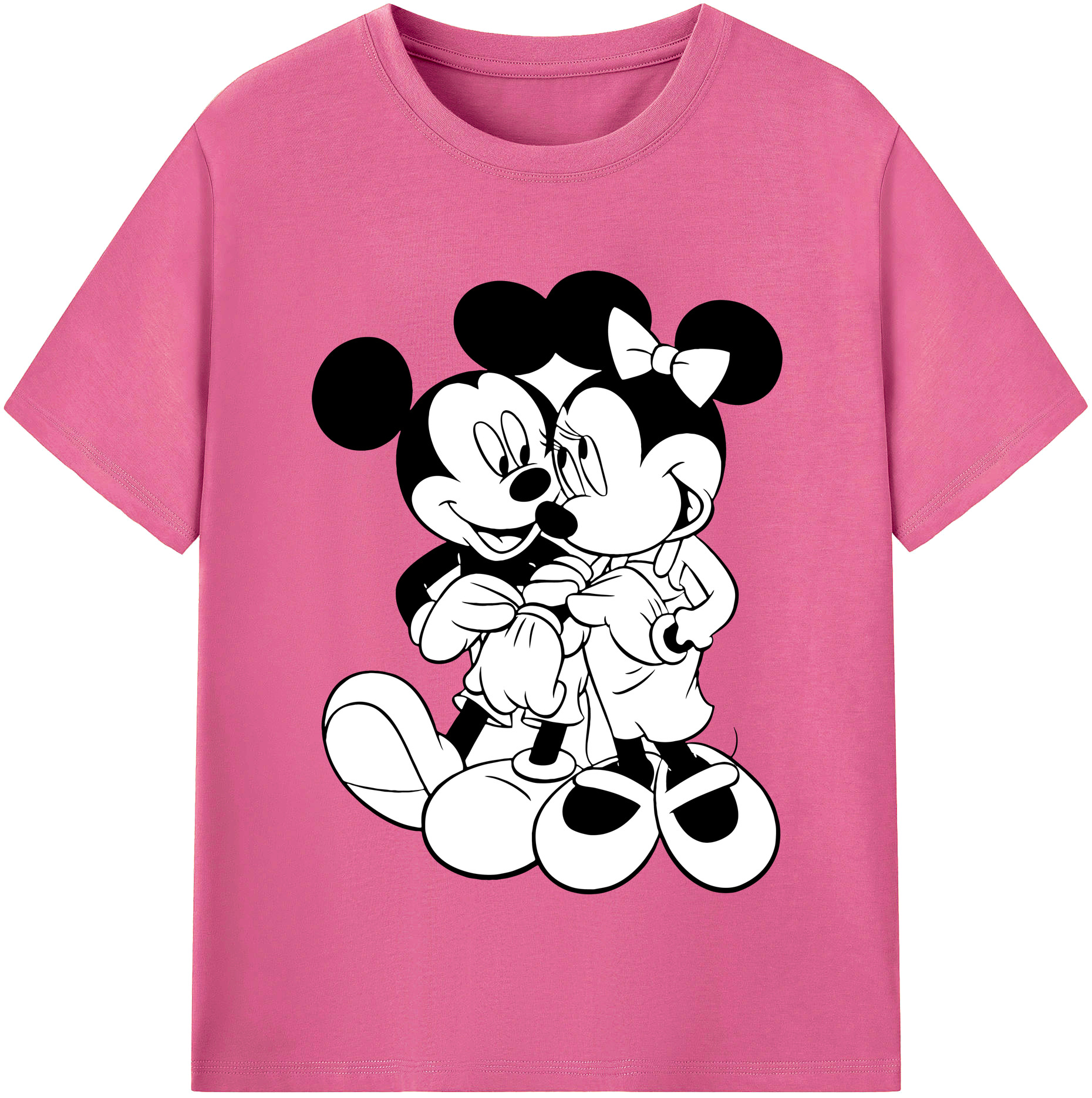 （画像用） ミッキーマウス Mickey Mouse レディースカジュアルプリントTシャツ（綿100％）