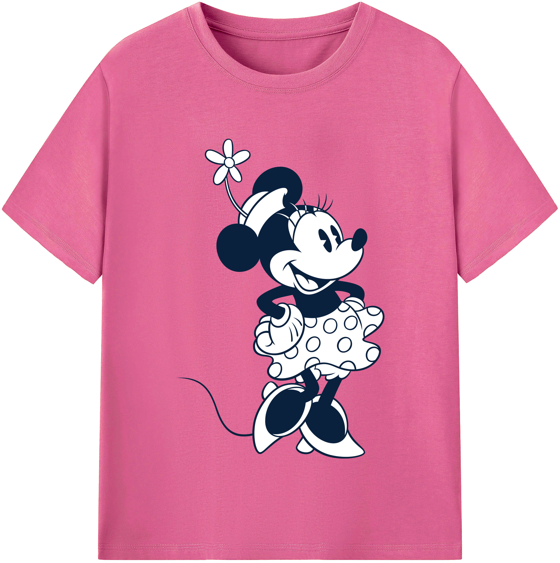 （画像用） ミッキーマウス Mickey Mouse レディースカジュアルプリントTシャツ（綿100％）