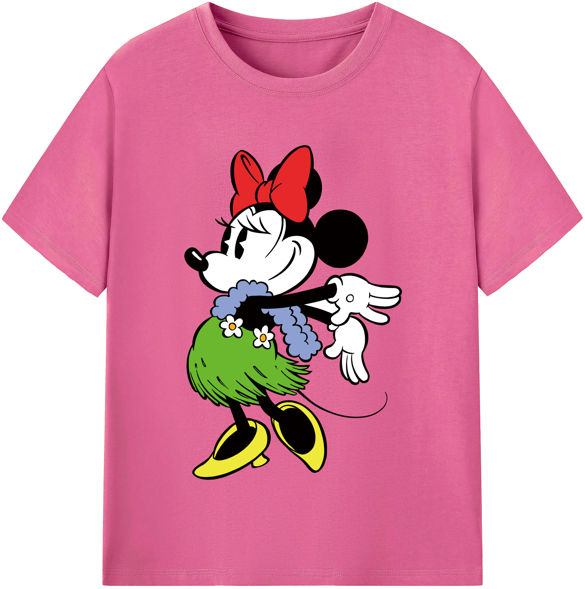 （画像用） ミッキーマウス Mickey Mouse レディースカジュアルプリントTシャツ（綿100％）