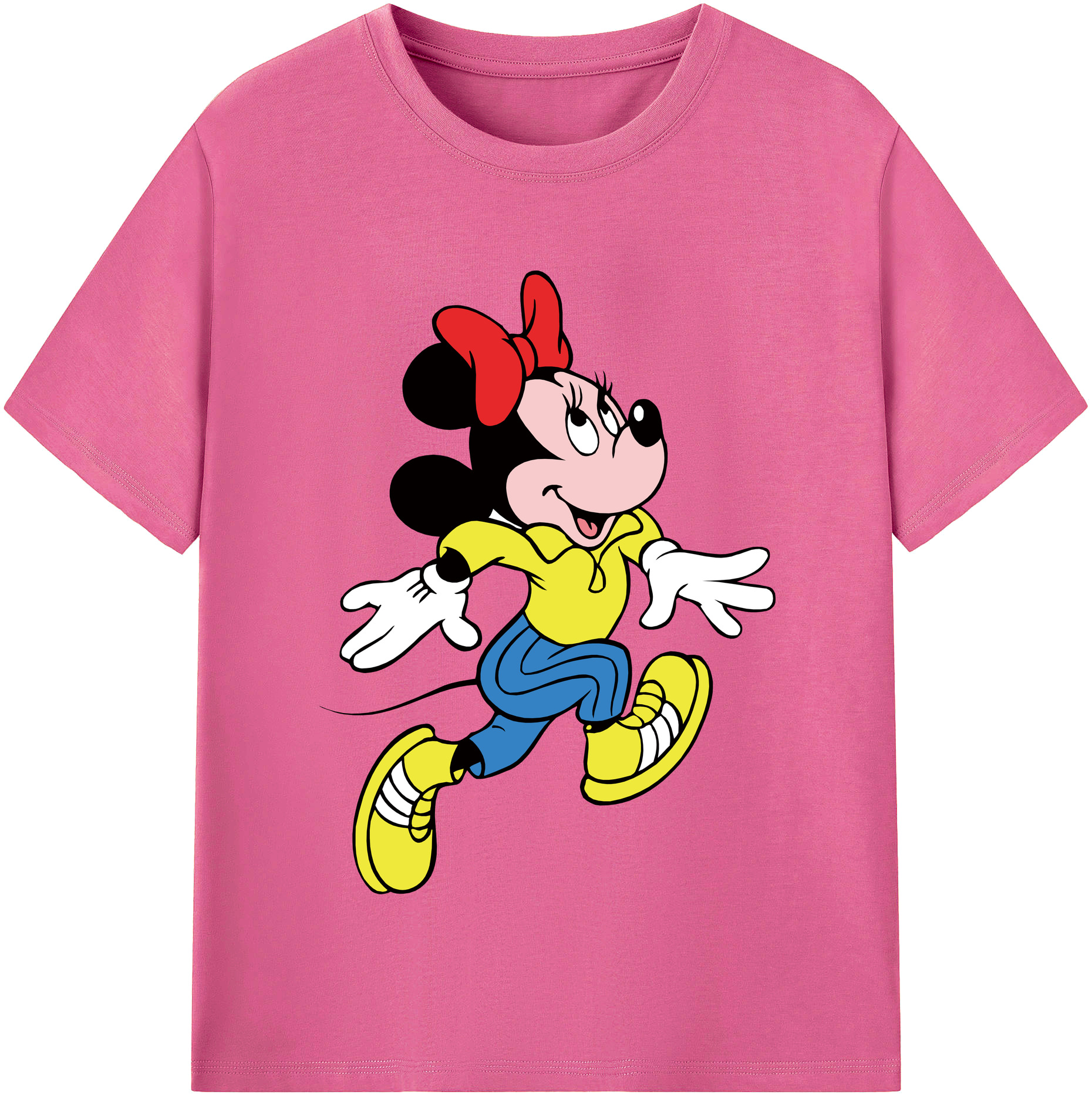（画像用） ミッキーマウス Mickey Mouse レディースカジュアルプリントTシャツ（綿100％）