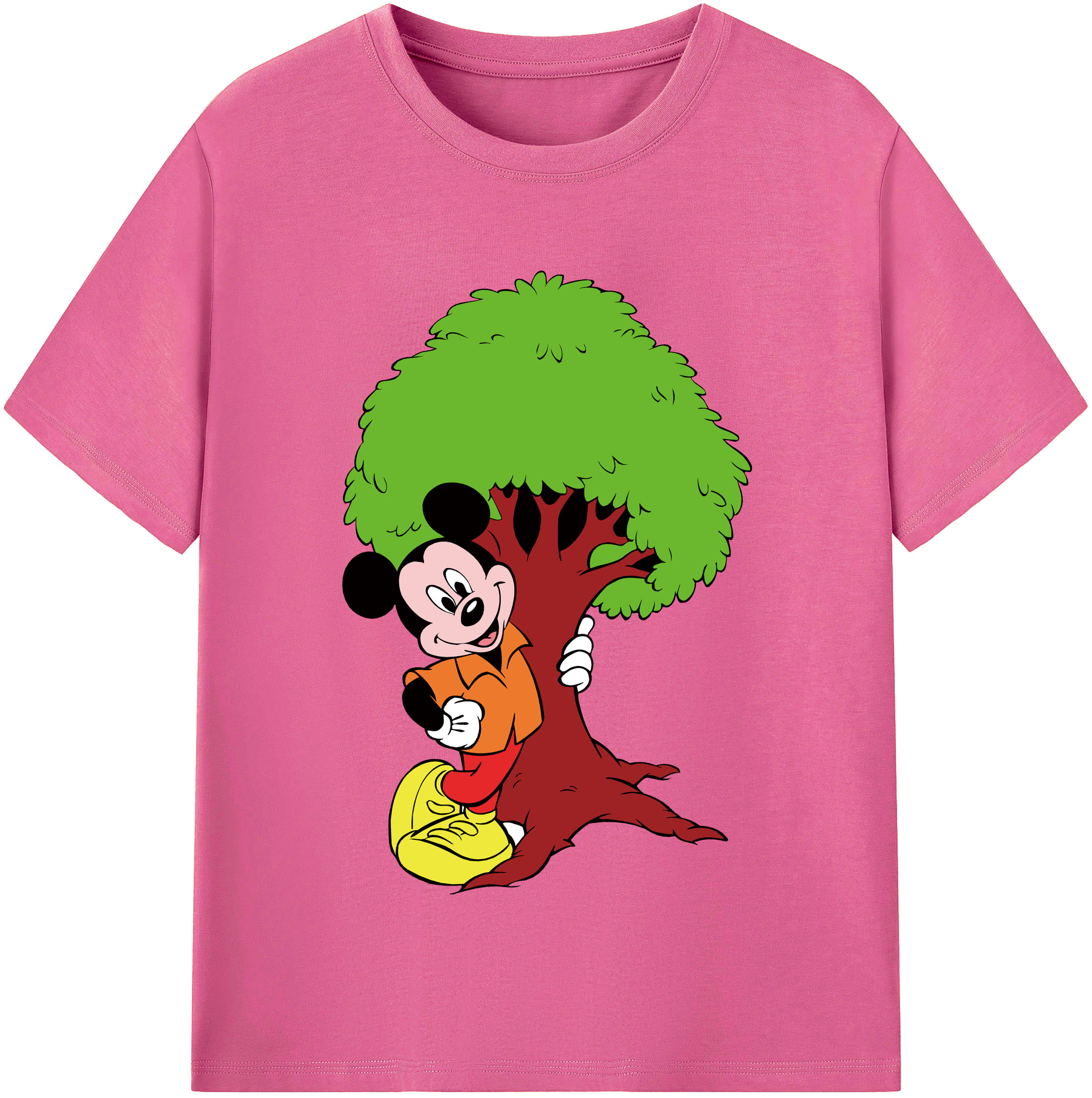 （画像用） ミッキーマウス Mickey Mouse レディースカジュアルプリントTシャツ（綿100％）