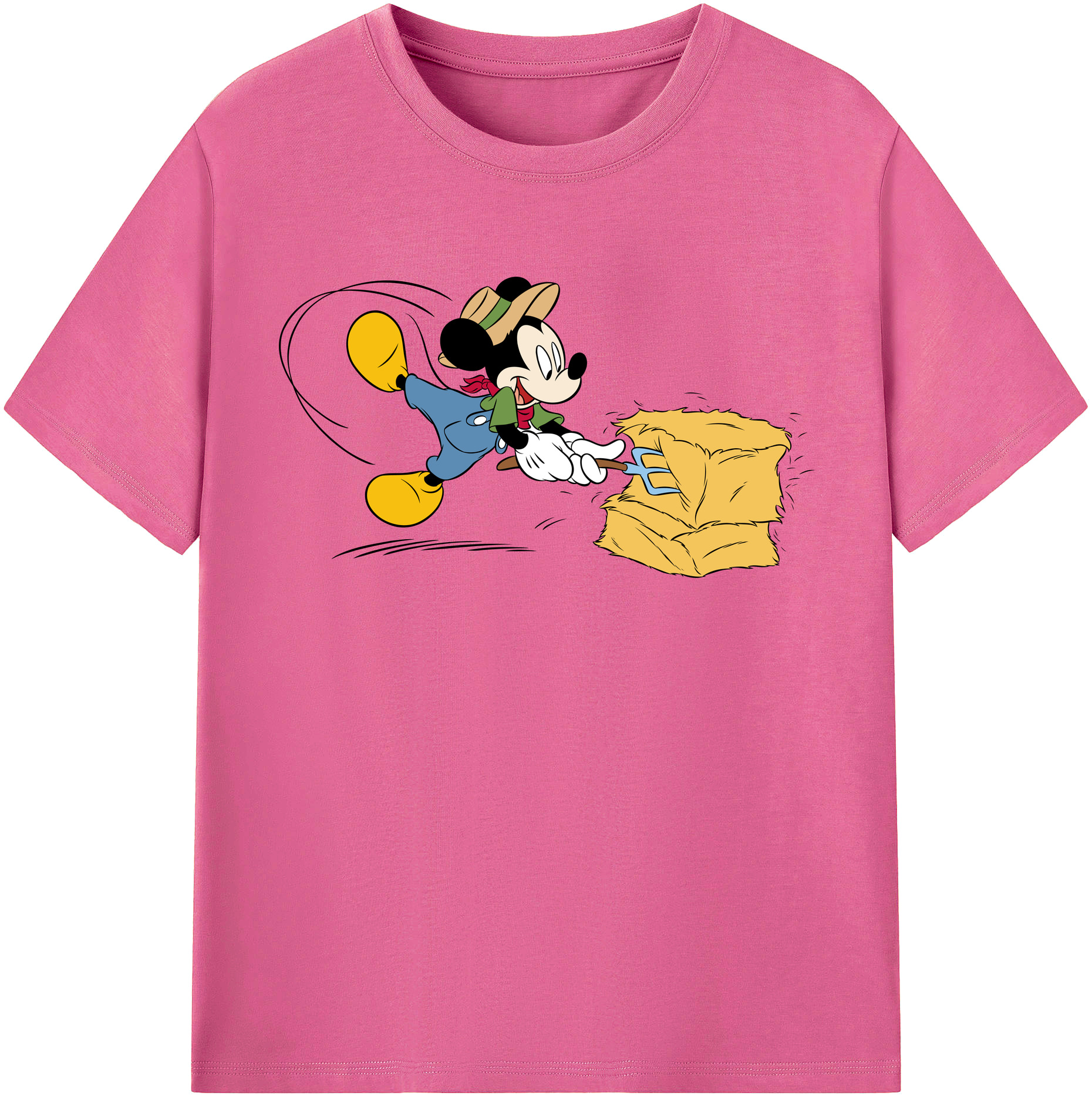 （画像用） ミッキーマウス Mickey Mouse レディースカジュアルプリントTシャツ（綿100％）