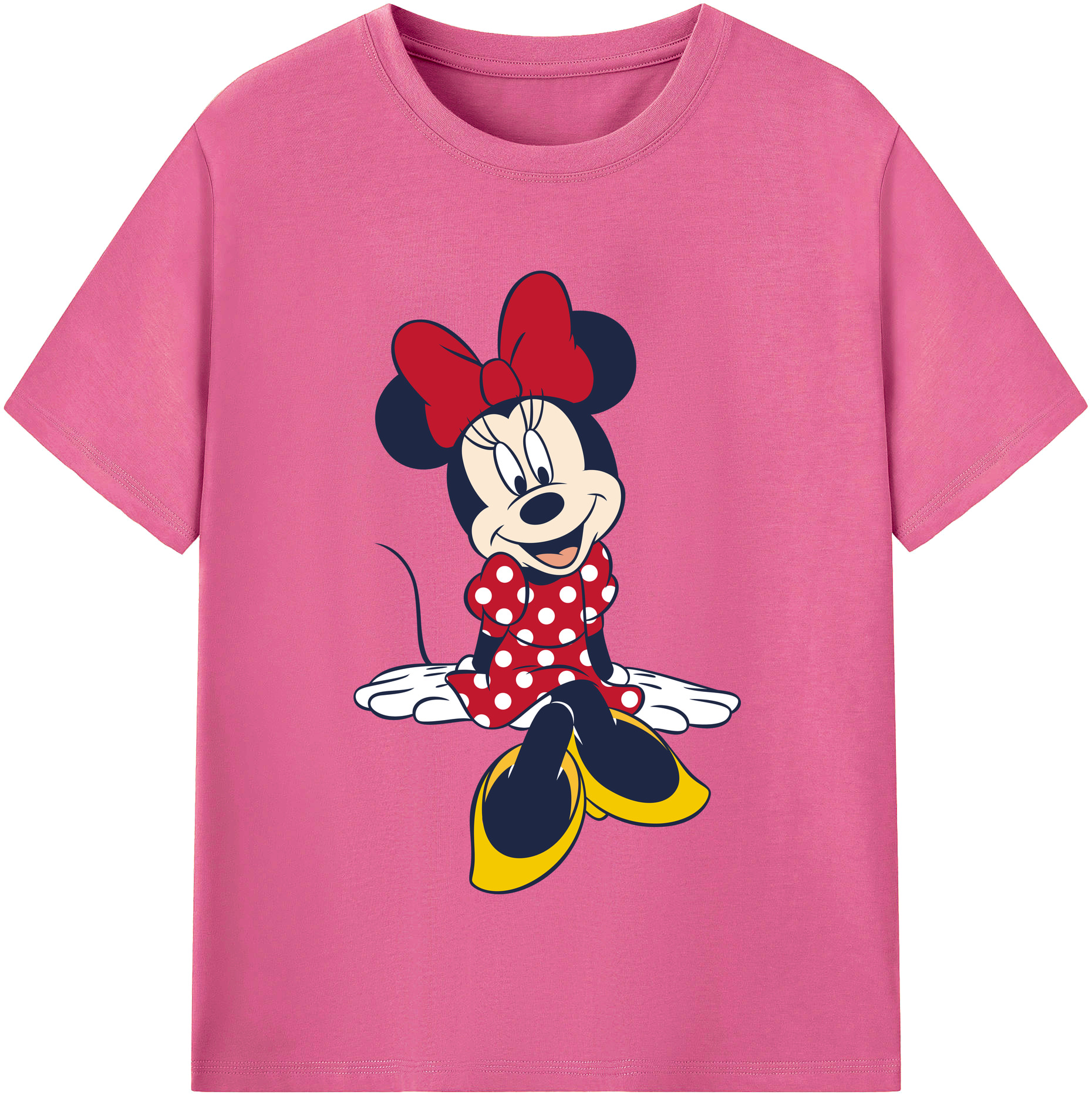 （画像用） ミッキーマウス Mickey Mouse レディースカジュアルプリントTシャツ（綿100％）