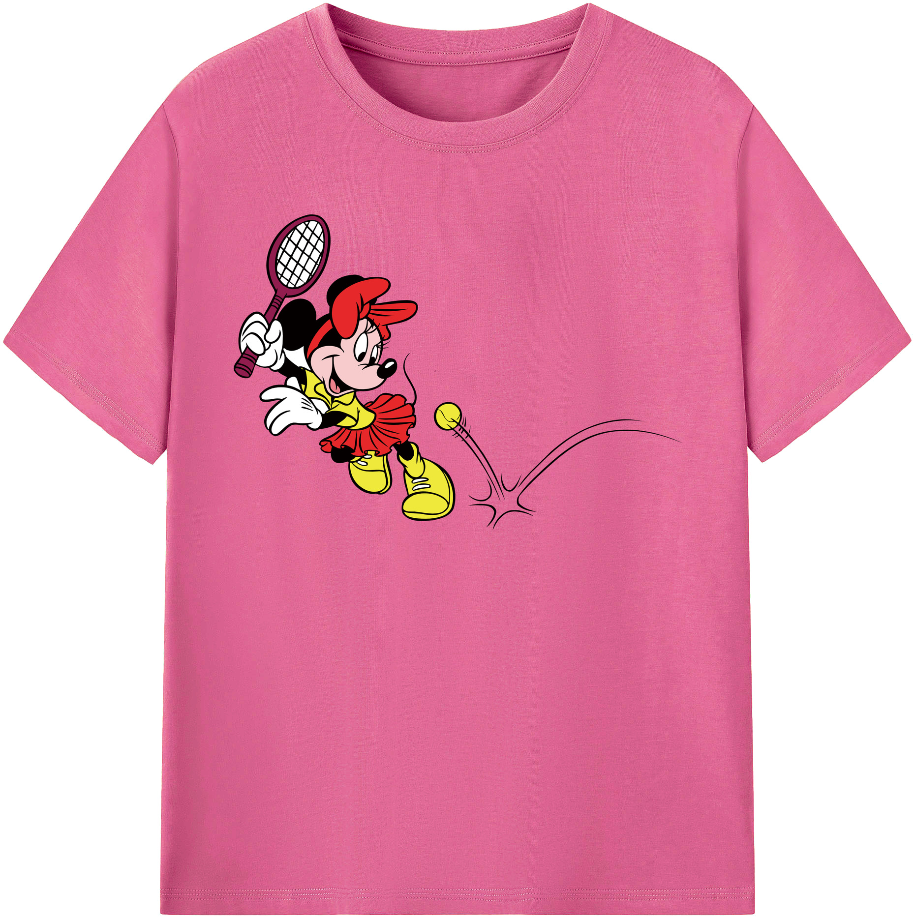 （画像用） ミッキーマウス Mickey Mouse レディースカジュアルプリントTシャツ（綿100％）