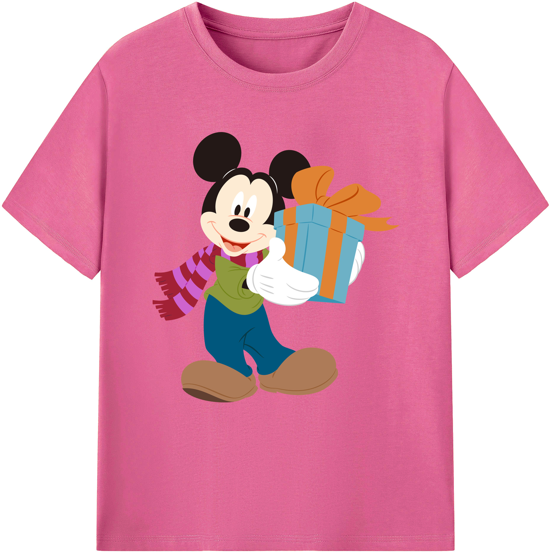 （画像用） ミッキーマウス Mickey Mouse レディースカジュアルプリントTシャツ（綿100％）