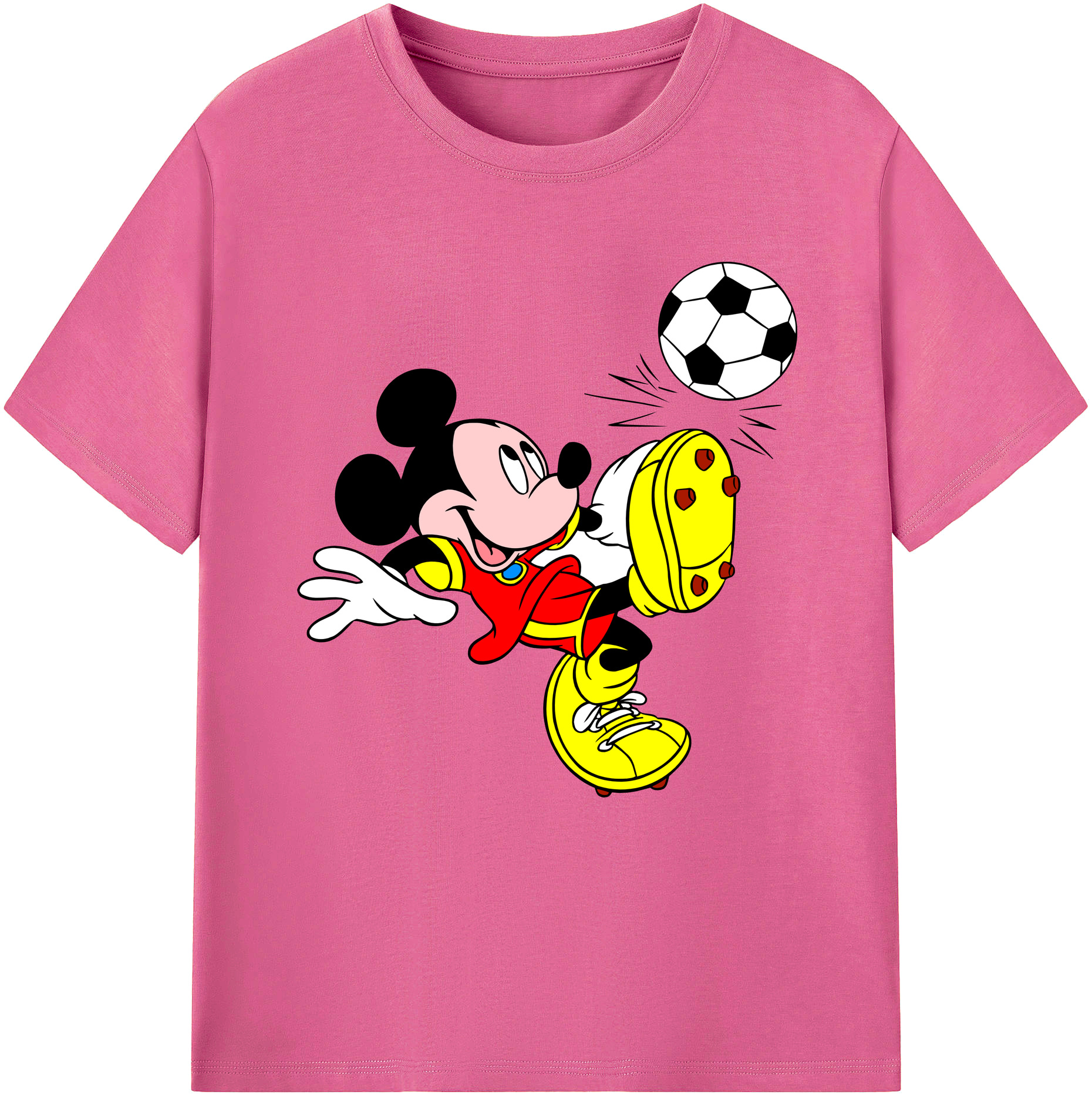 （画像用） ミッキーマウス Mickey Mouse レディースカジュアルプリントTシャツ（綿100％）