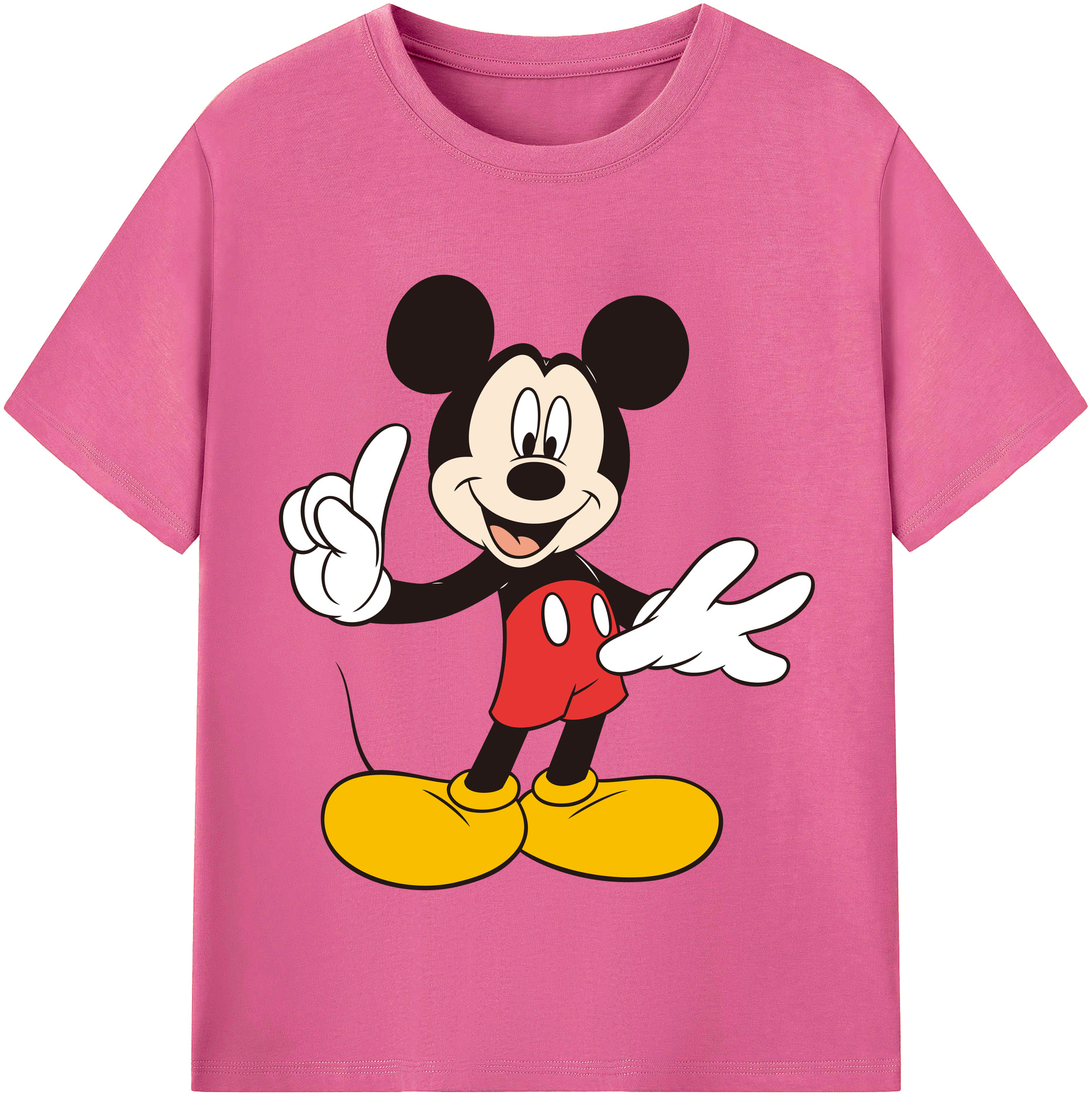 （画像用） ミッキーマウス Mickey Mouse レディースカジュアルプリントTシャツ（綿100％）