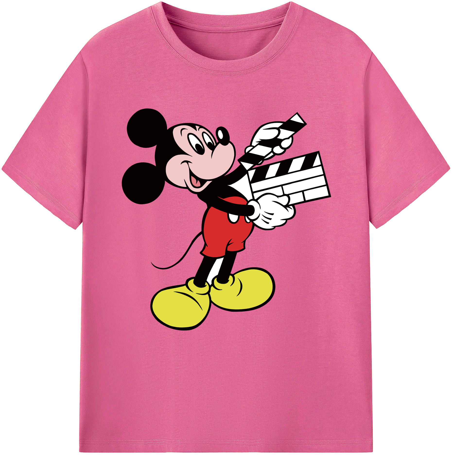 （画像用） ミッキーマウス Mickey Mouse レディースカジュアルプリントTシャツ（綿100％）