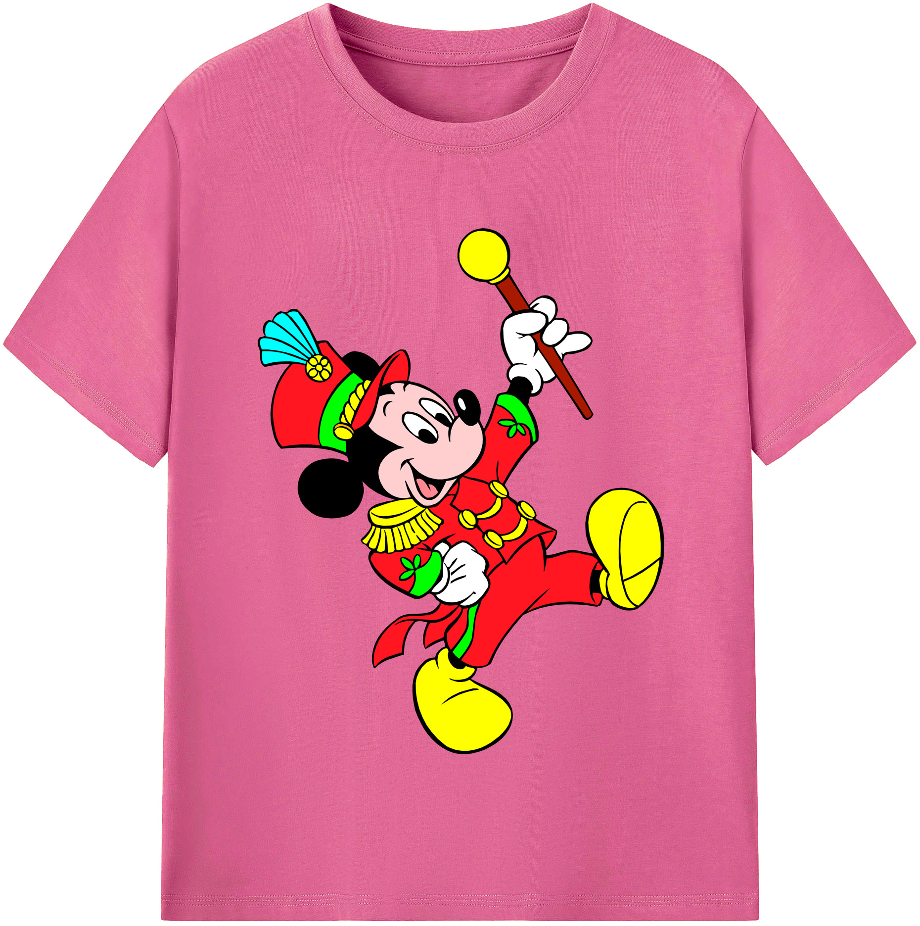 （画像用） ミッキーマウス Mickey Mouse レディースカジュアルプリントTシャツ（綿100％）