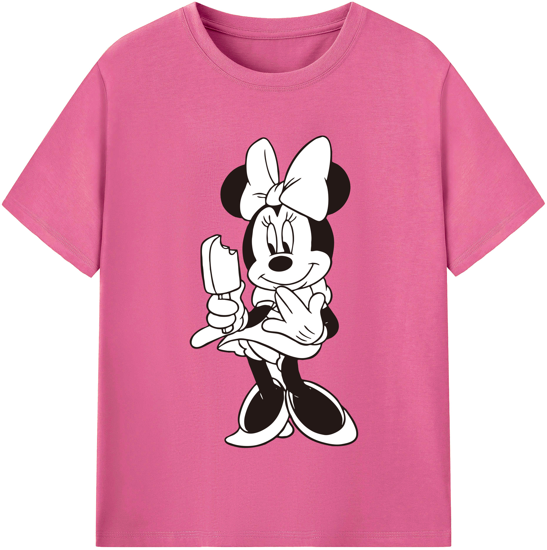 （画像用） ミッキーマウス Mickey Mouse レディースカジュアルプリントTシャツ（綿100％）