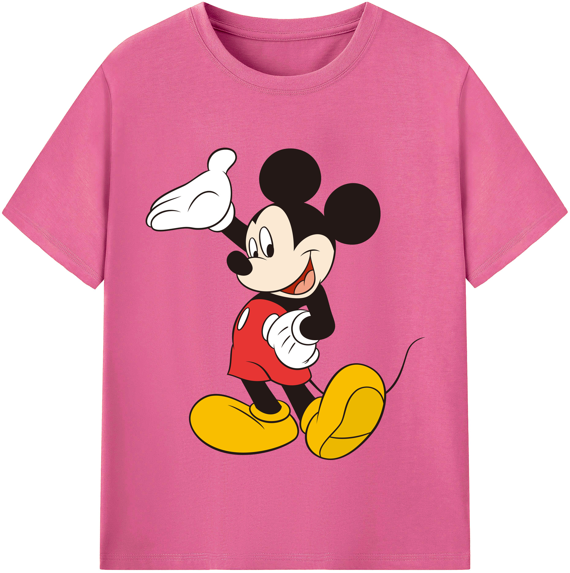 （画像用） ミッキーマウス Mickey Mouse レディースカジュアルプリントTシャツ（綿100％）
