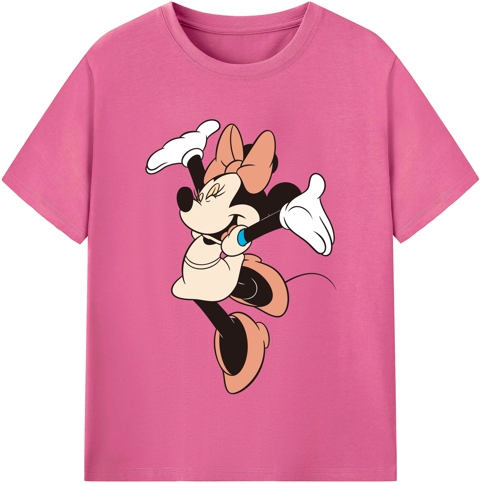 （画像用） ミッキーマウス Mickey Mouse レディースカジュアルプリントTシャツ（綿100％）