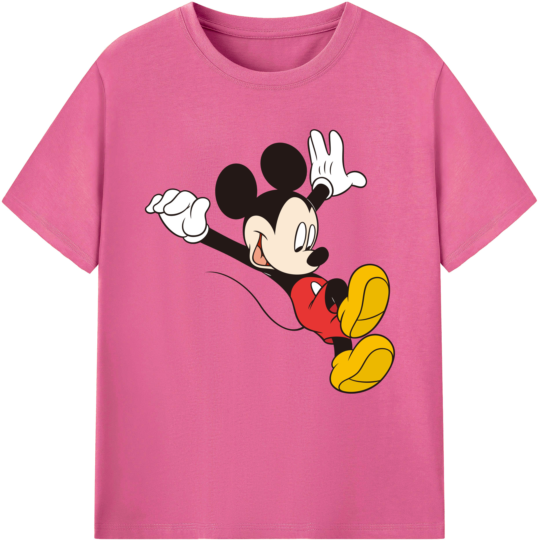 （画像用） ミッキーマウス Mickey Mouse レディースカジュアルプリントTシャツ（綿100％）
